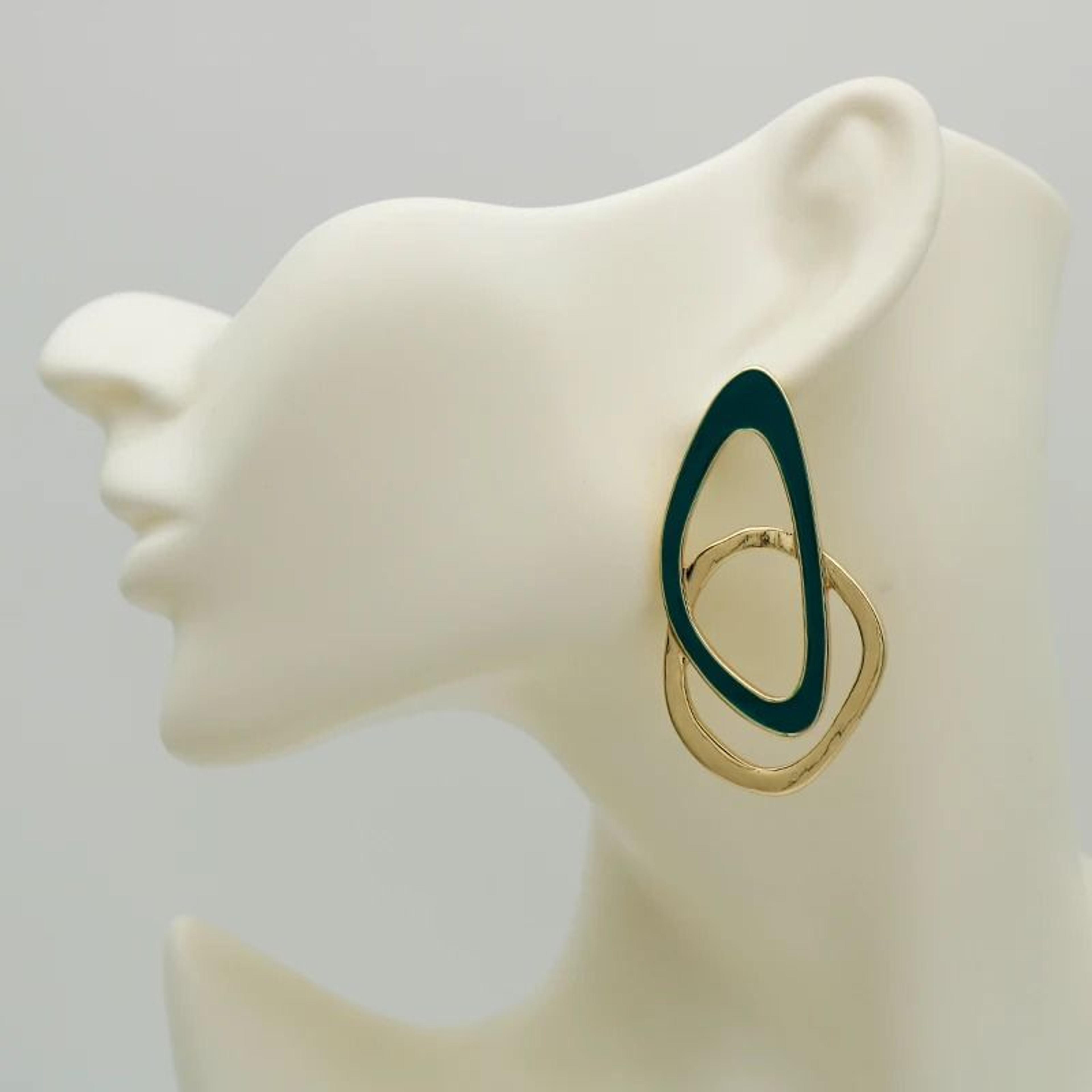 Asymmetric Metal Post Earrings For Women Enamel Fashion Jewelry Trendy Design Gift 2