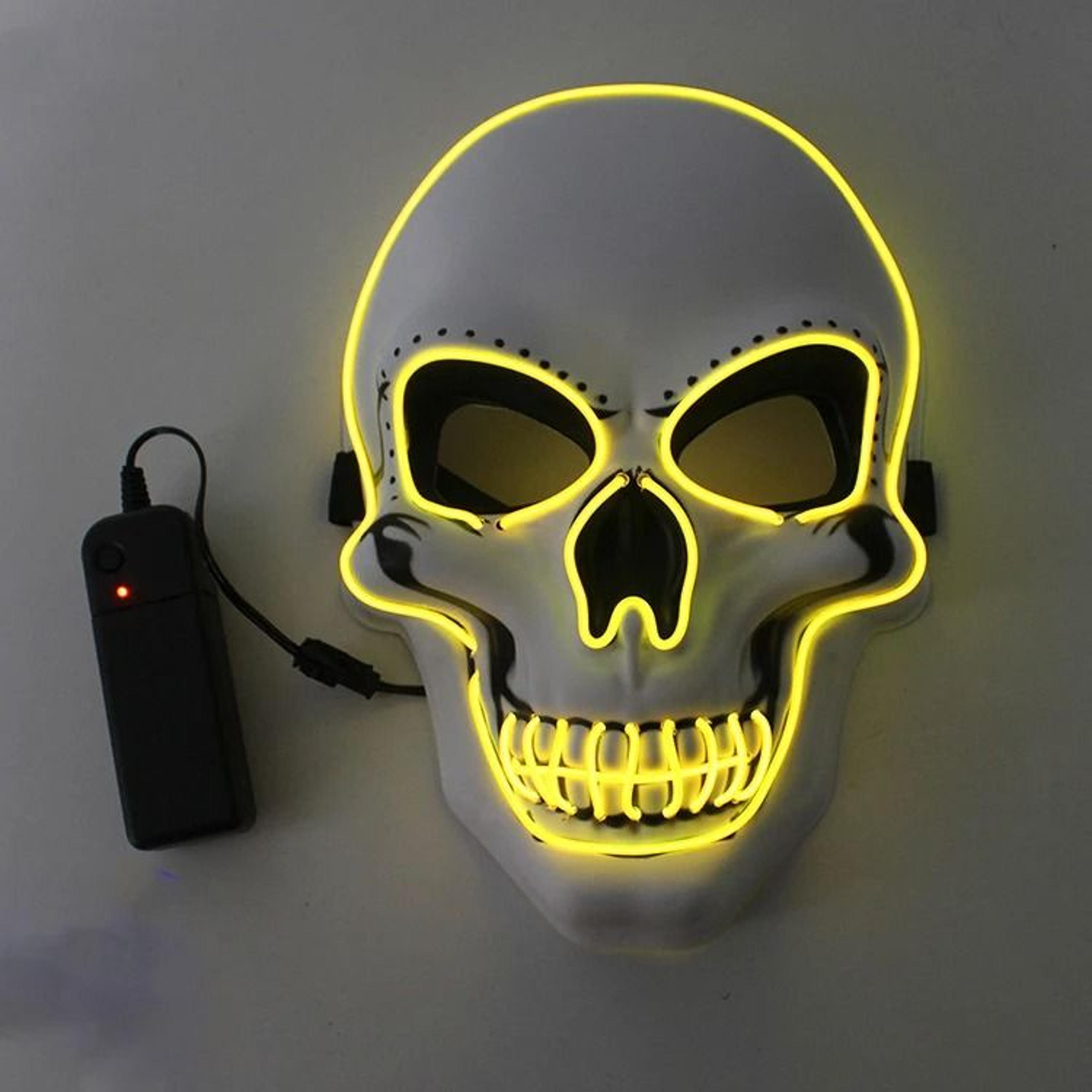 Halloween Horror Skull LED Cold Light Luminous Cosplay Mask 13