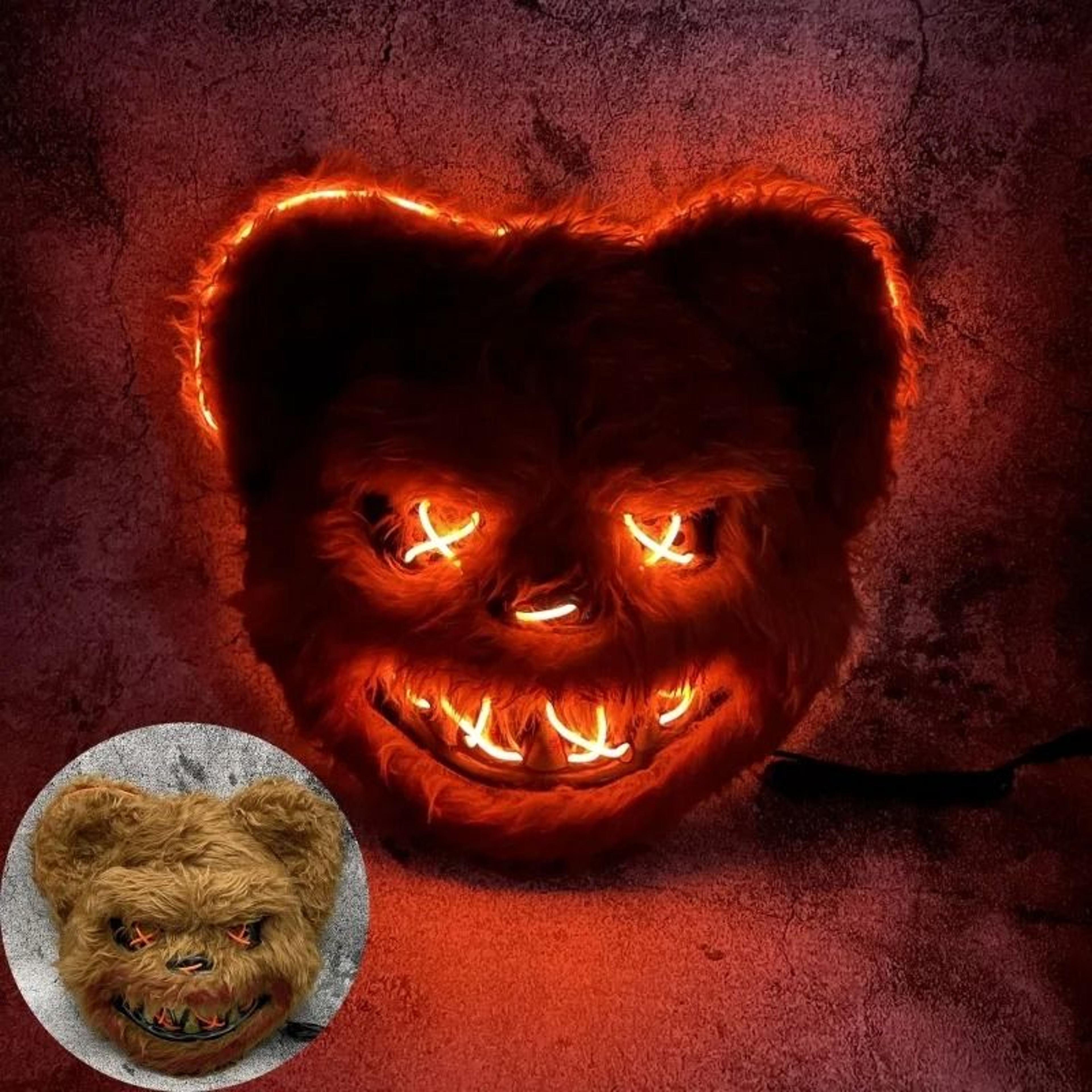 Horror Bloody Rabbit And Bear LED Glowing Halloween Cosplay Mask 2