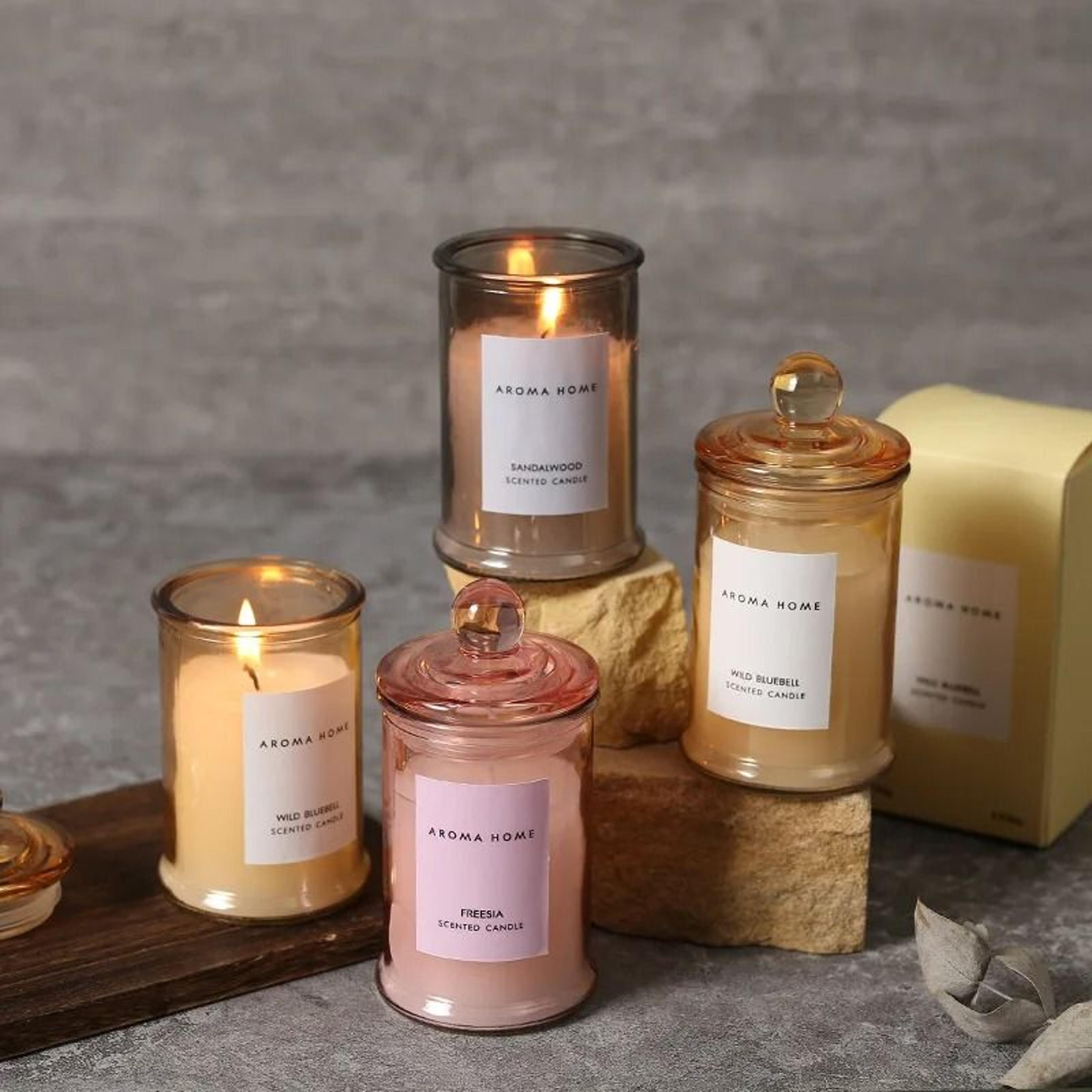 ins style vintage glass jar scented candle natural soy wax aromatherapy gift
