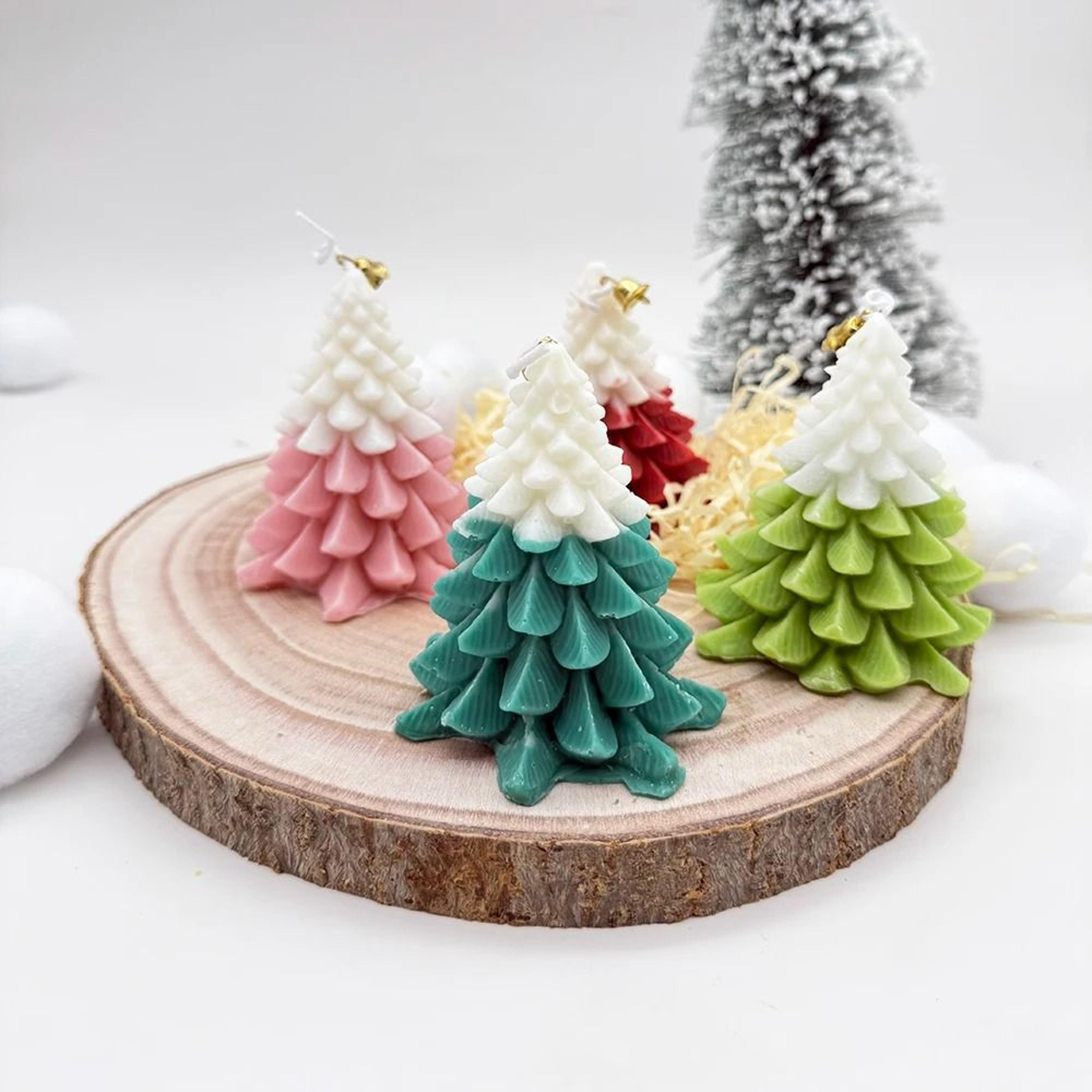 christmas tree shaped scented candle festive holiday decor party gift