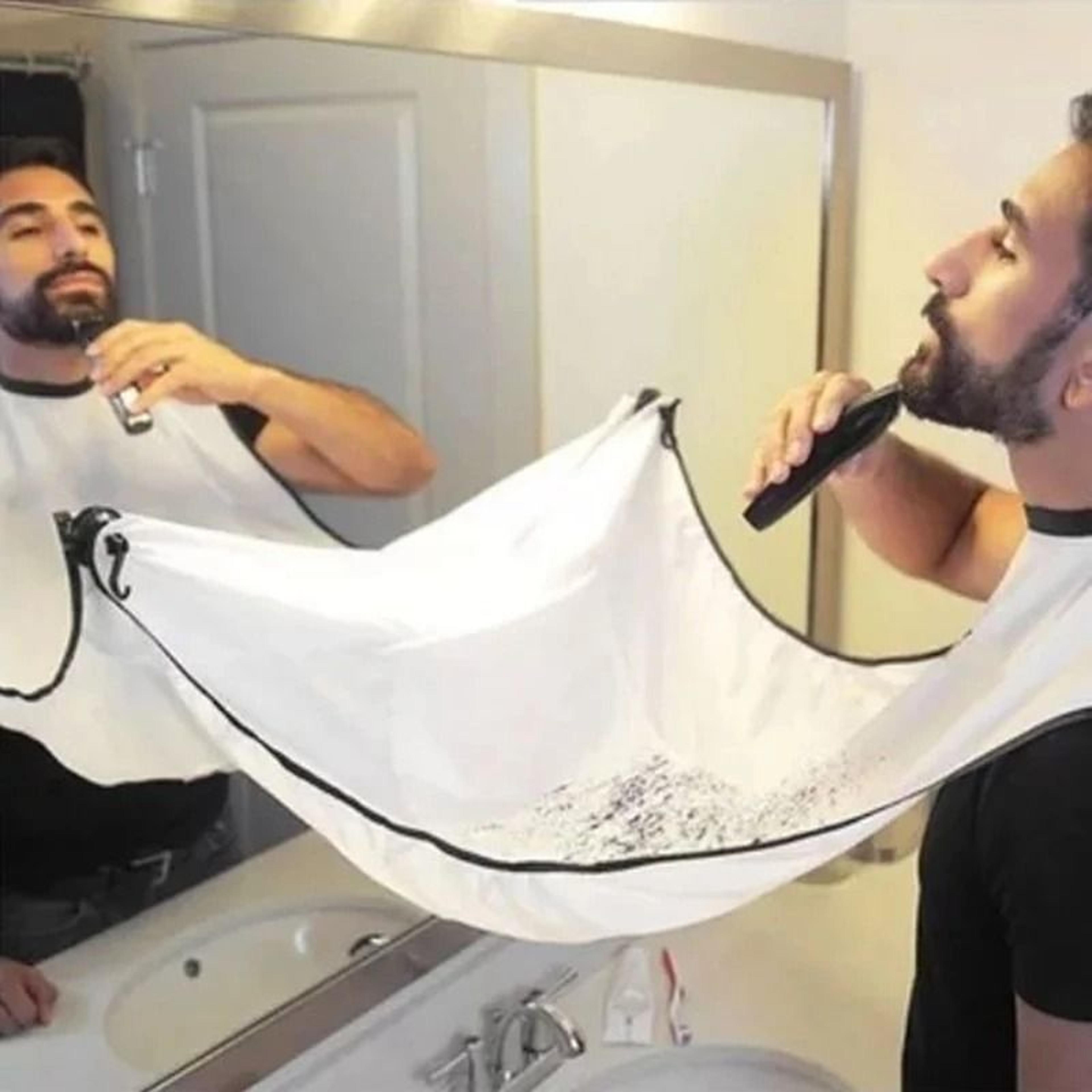 male shaving apron beard catcher cape bib trimming grooming clean apron
