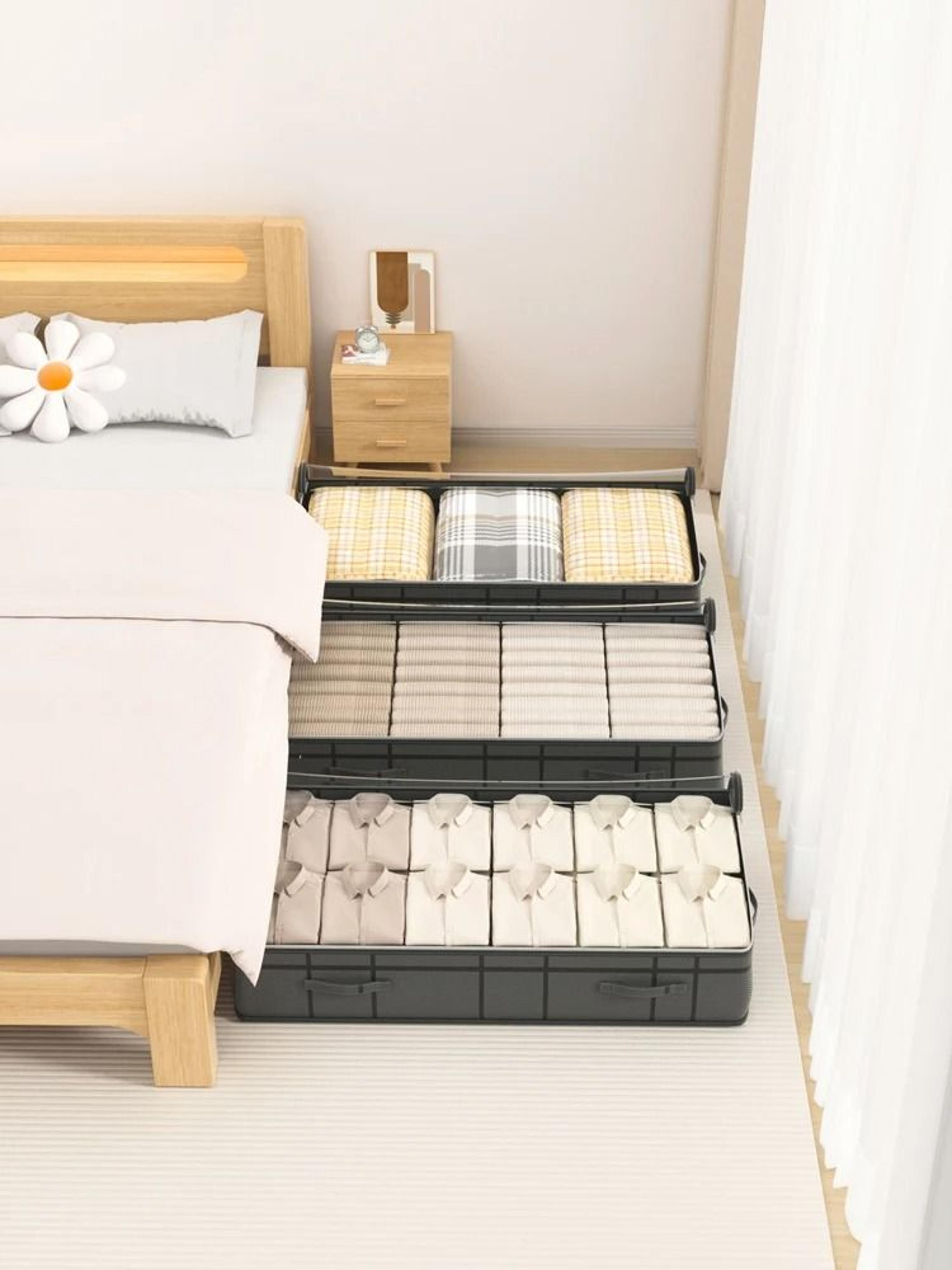 Large Underbed Clothes Storage Bag Foldable Quilt Blanket Organizer Container 2
