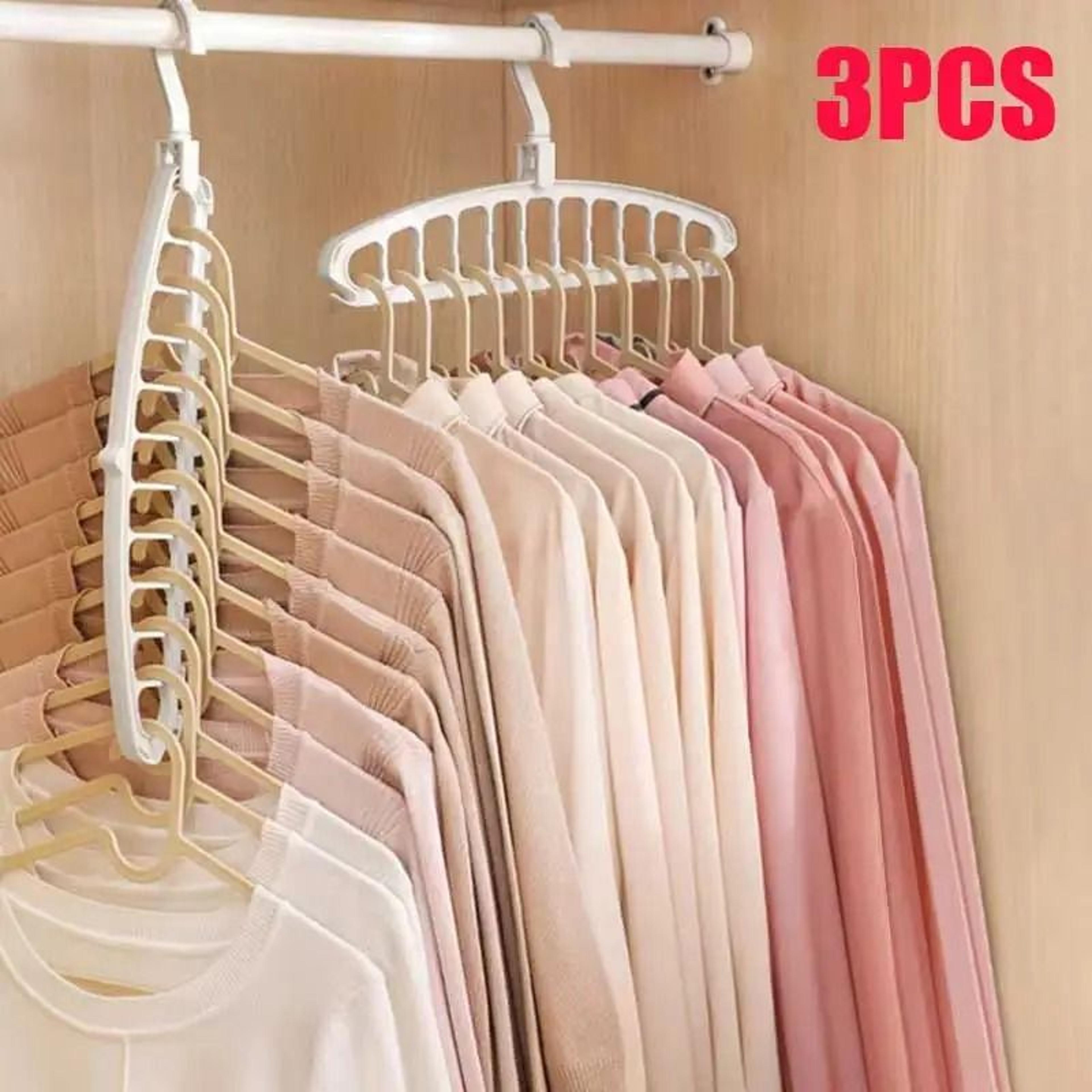 Folding Multi Hole Space Saving Clothes Hanger Non Slip Wardrobe Organizer 0