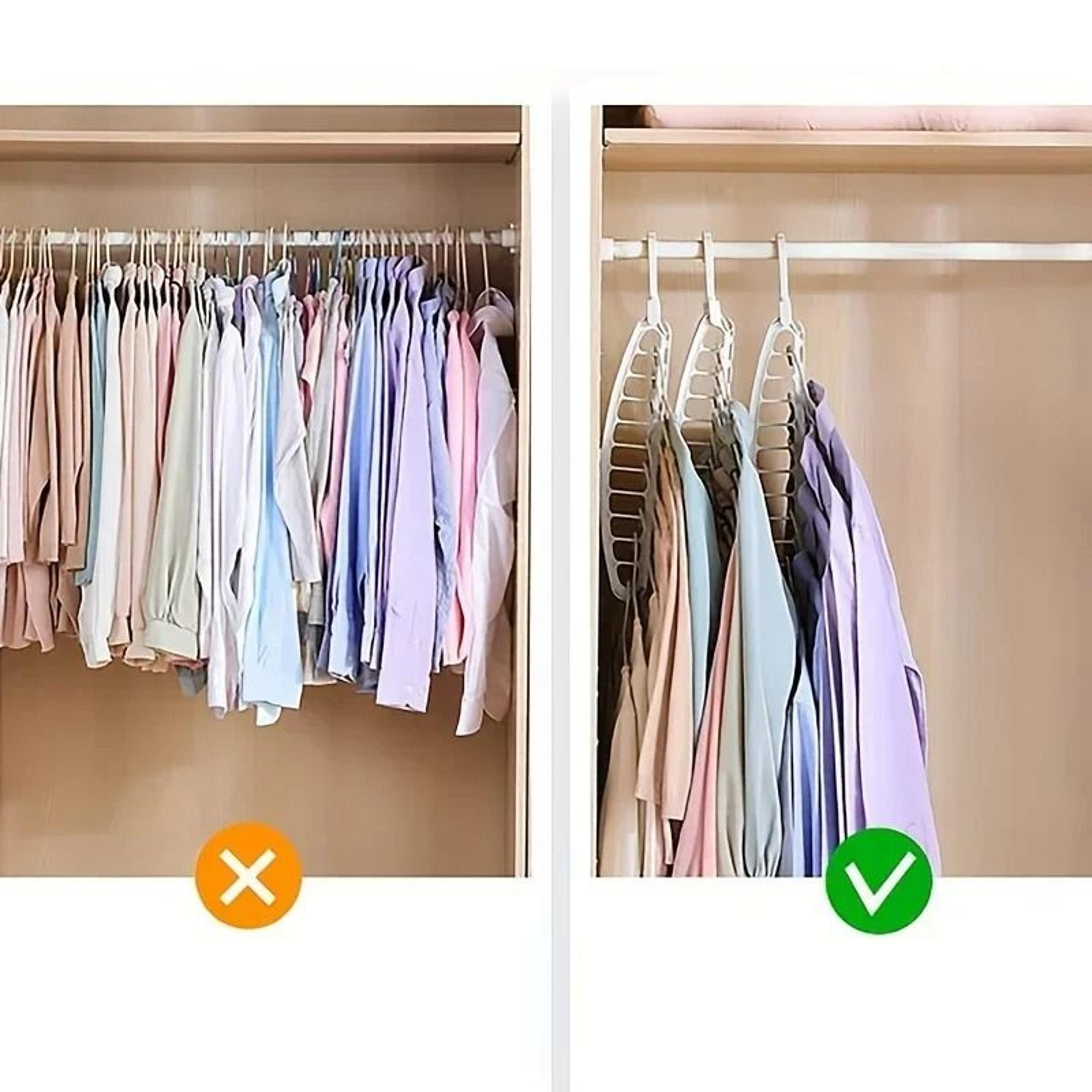 Folding Multi Hole Space Saving Clothes Hanger Non Slip Wardrobe Organizer 1