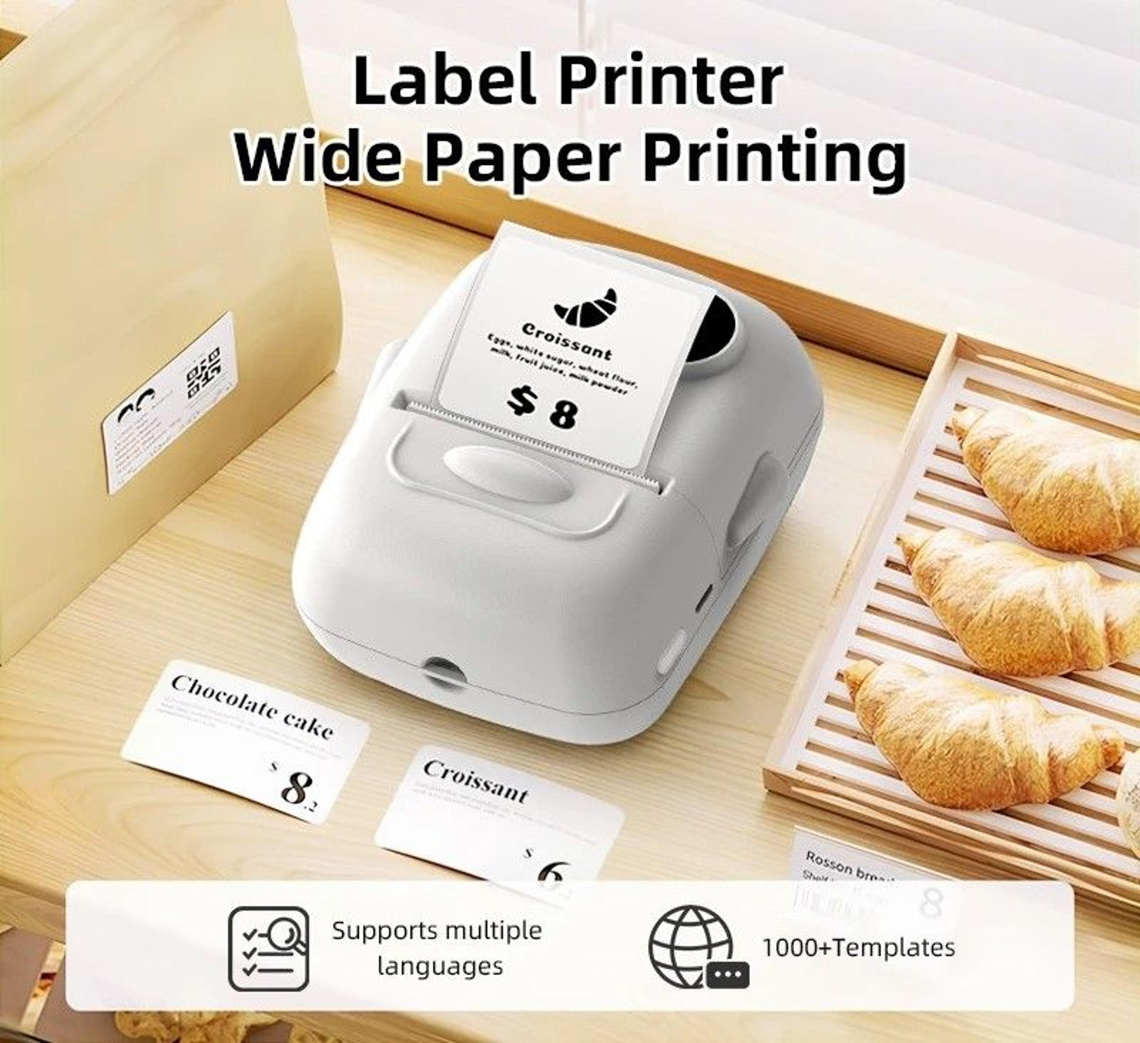 Mini Thermal Label Printer Portable Bluetooth Inkless Sticker Machine 4