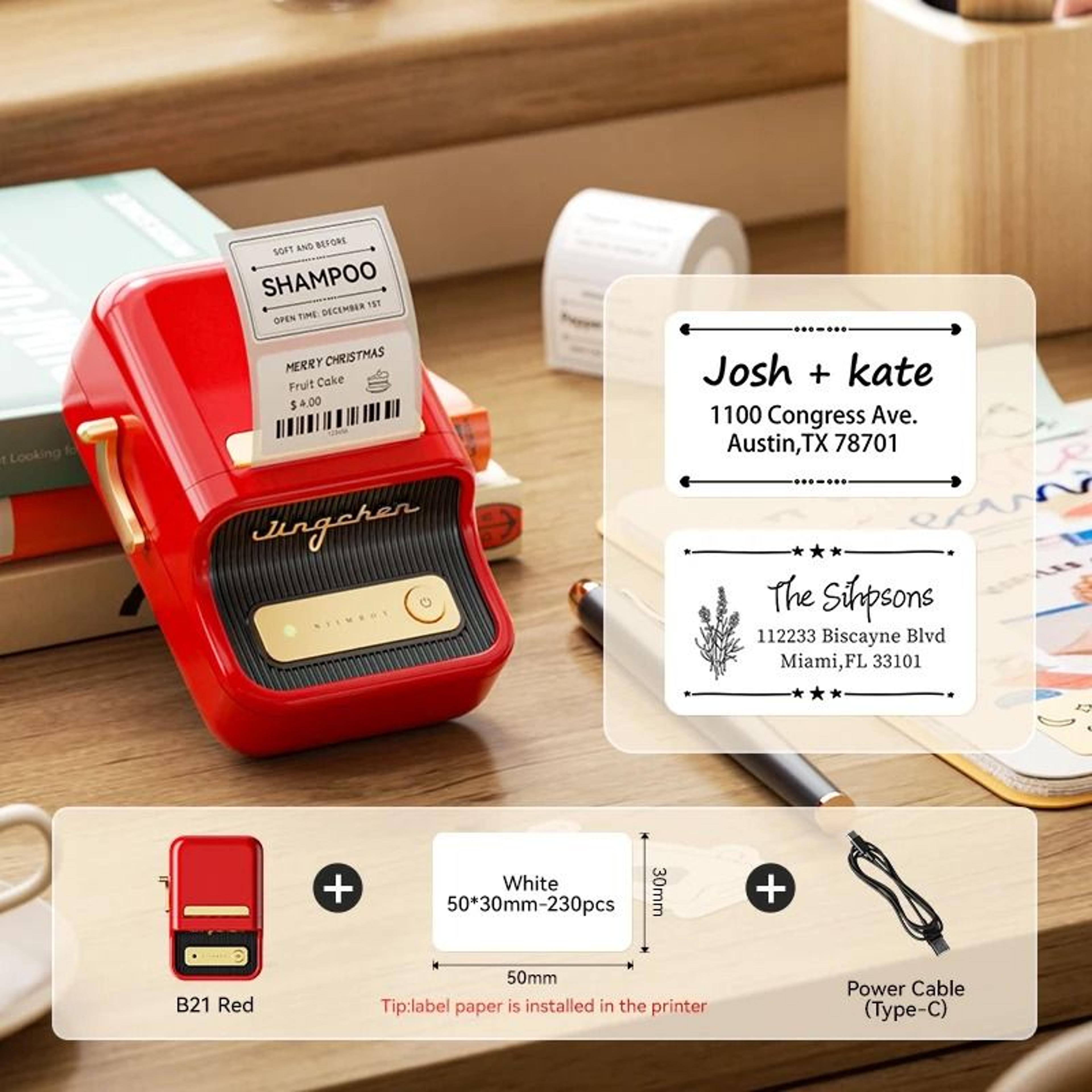 Wireless Portable Thermal Label Printer Bluetooth Barcode And Price Sticker Maker 25