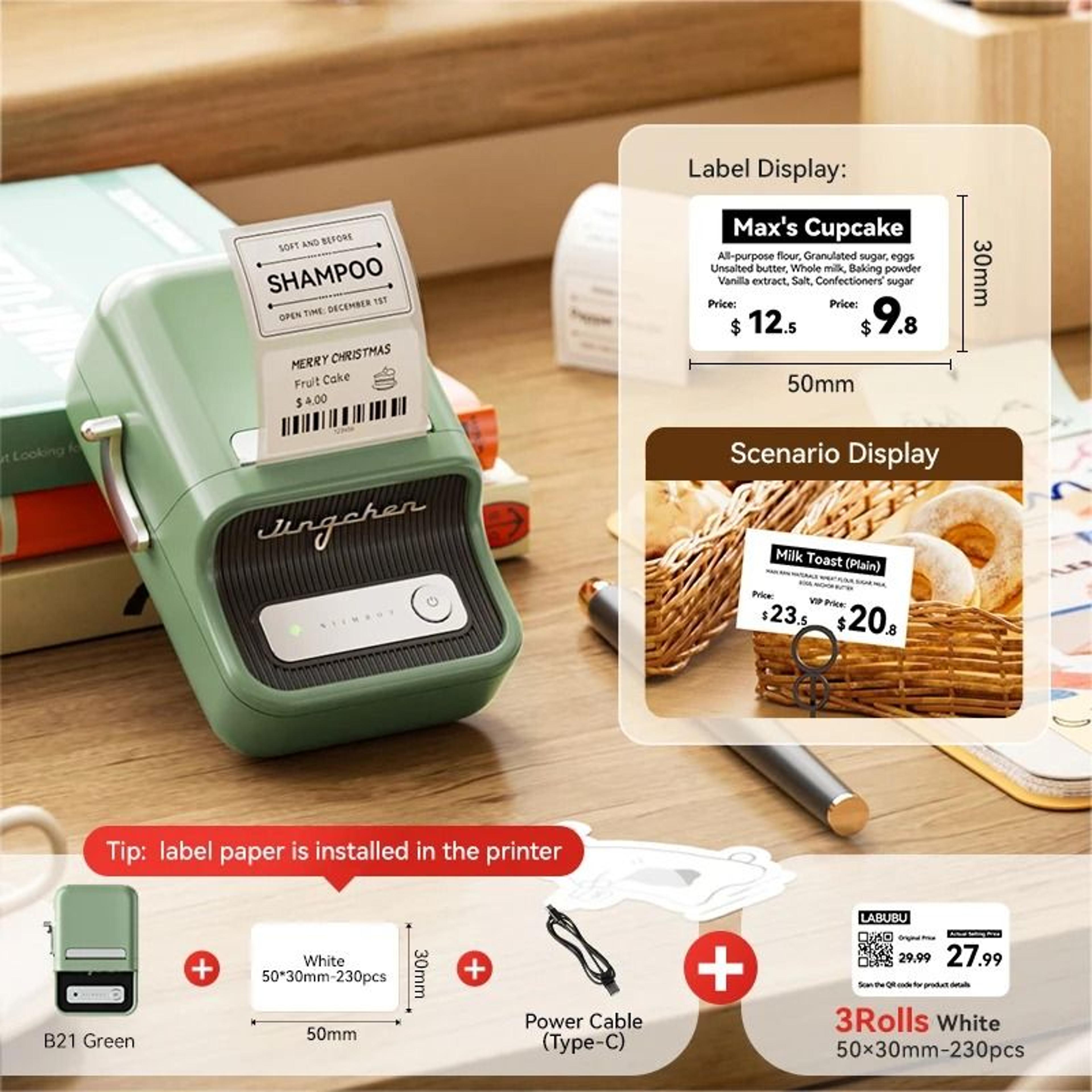 Wireless Portable Thermal Label Printer Bluetooth Barcode And Price Sticker Maker 28
