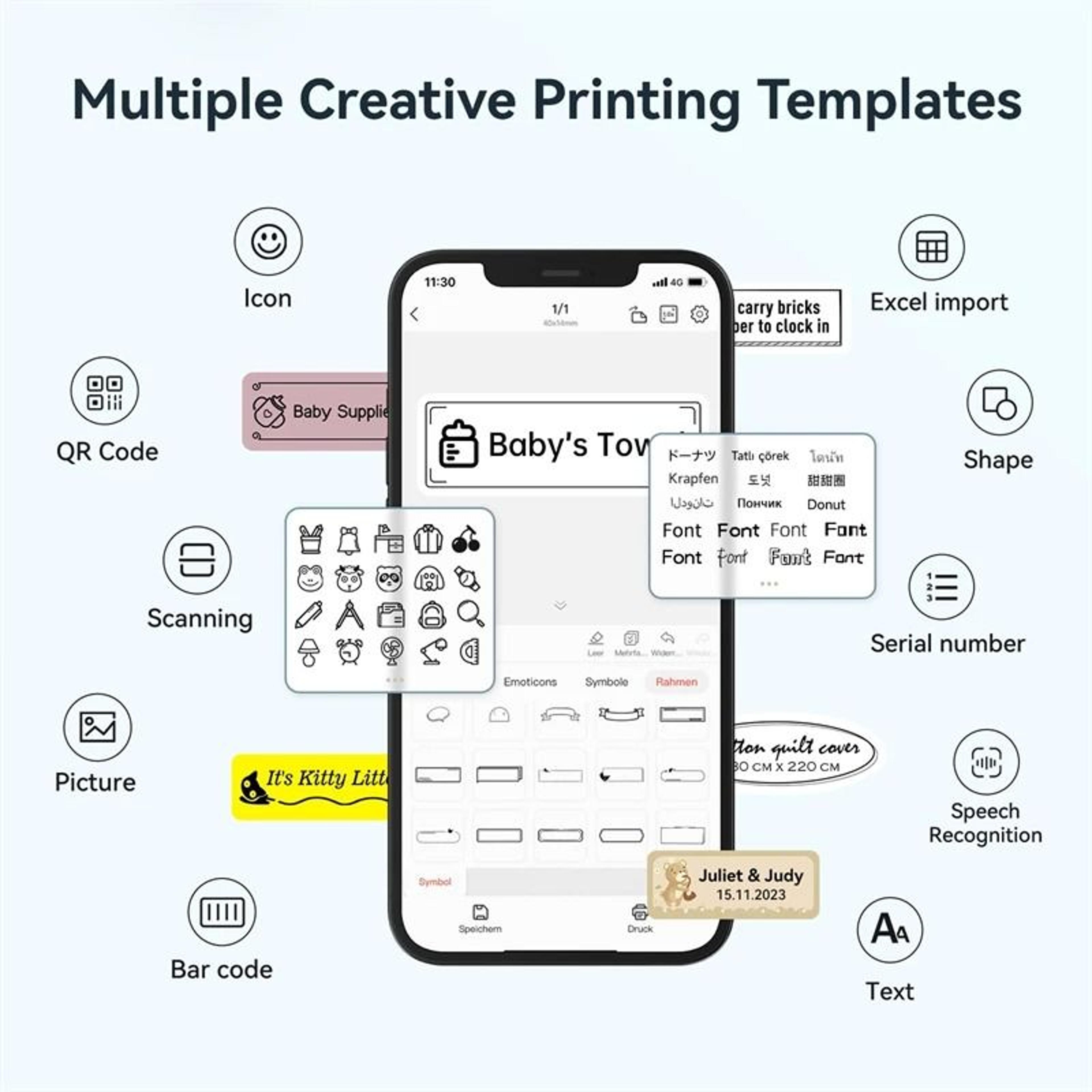 Mini Portable Thermal Printer Bluetooth Pocket Sticker Label Maker 3
