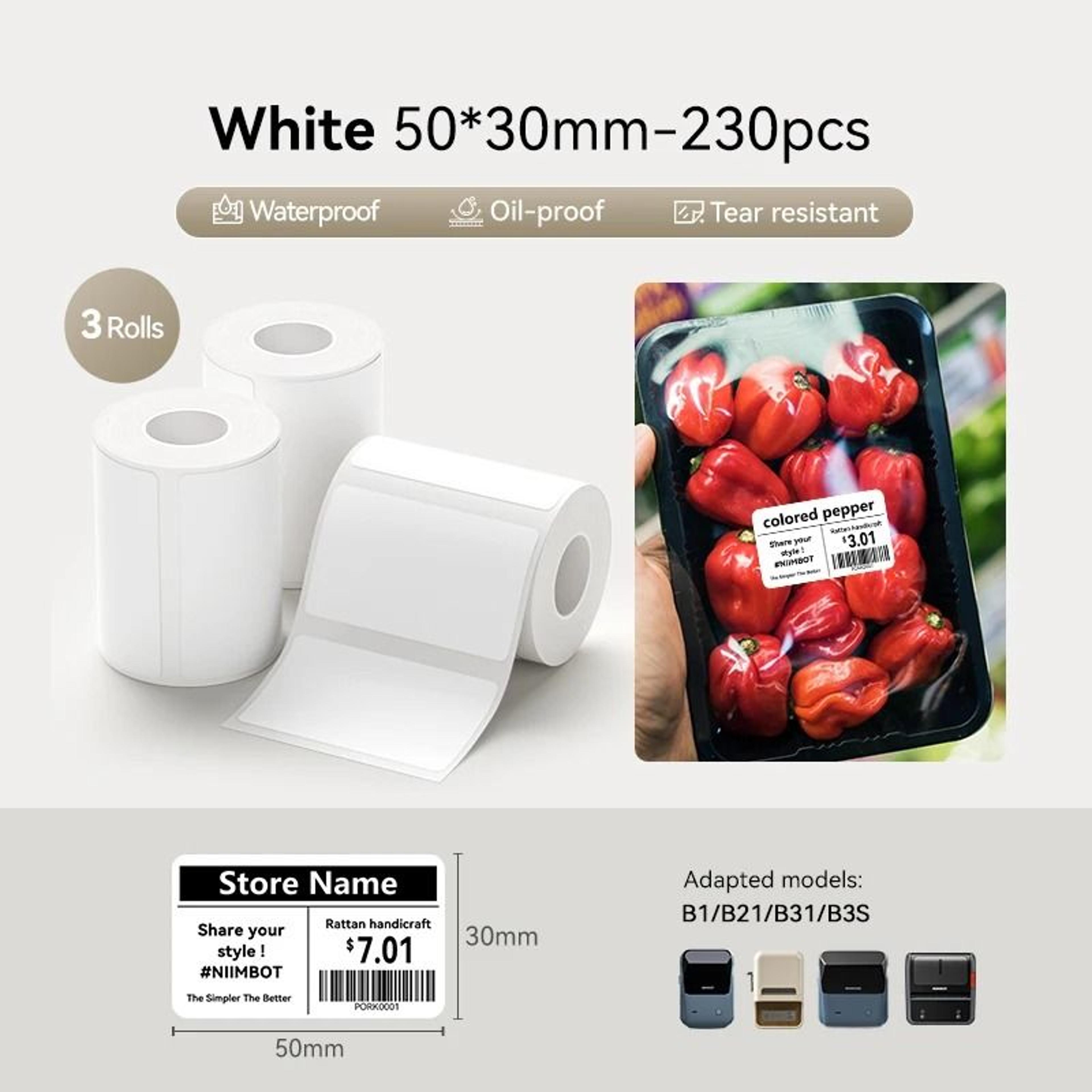 3Roll Pack MultiFormat Thermal Label Stickers 6