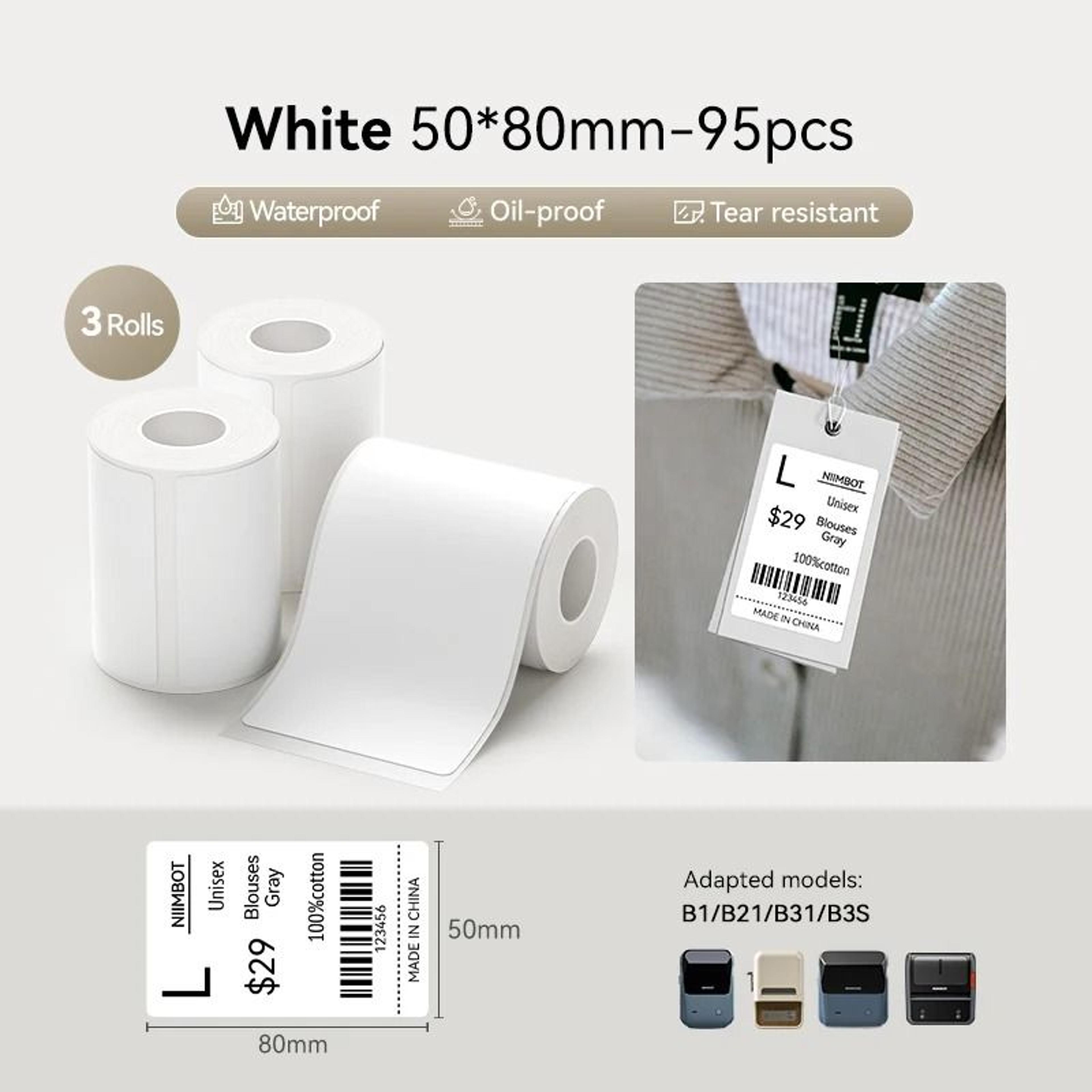 3Roll Pack MultiFormat Thermal Label Stickers 14