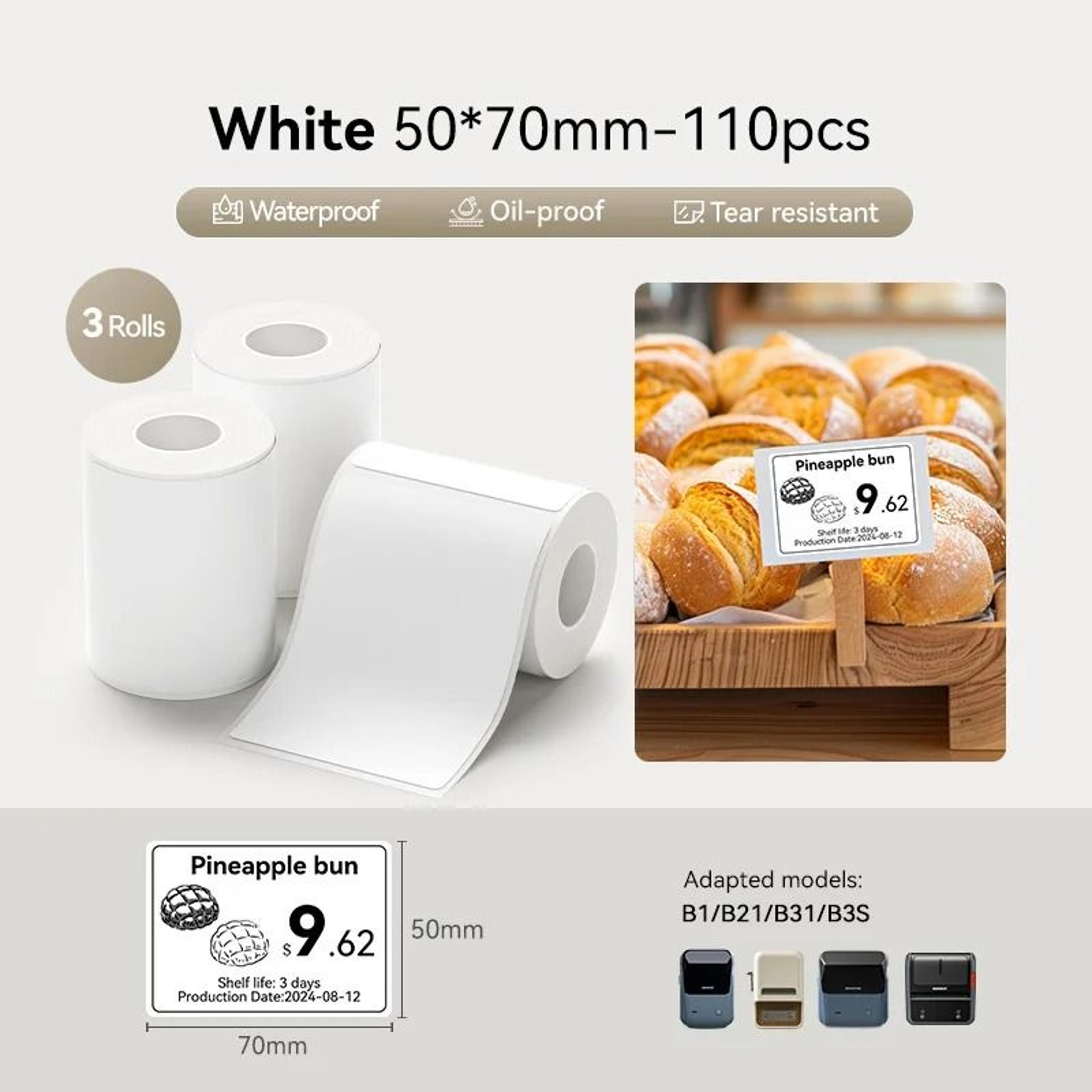 3Roll Pack MultiFormat Thermal Label Stickers 13