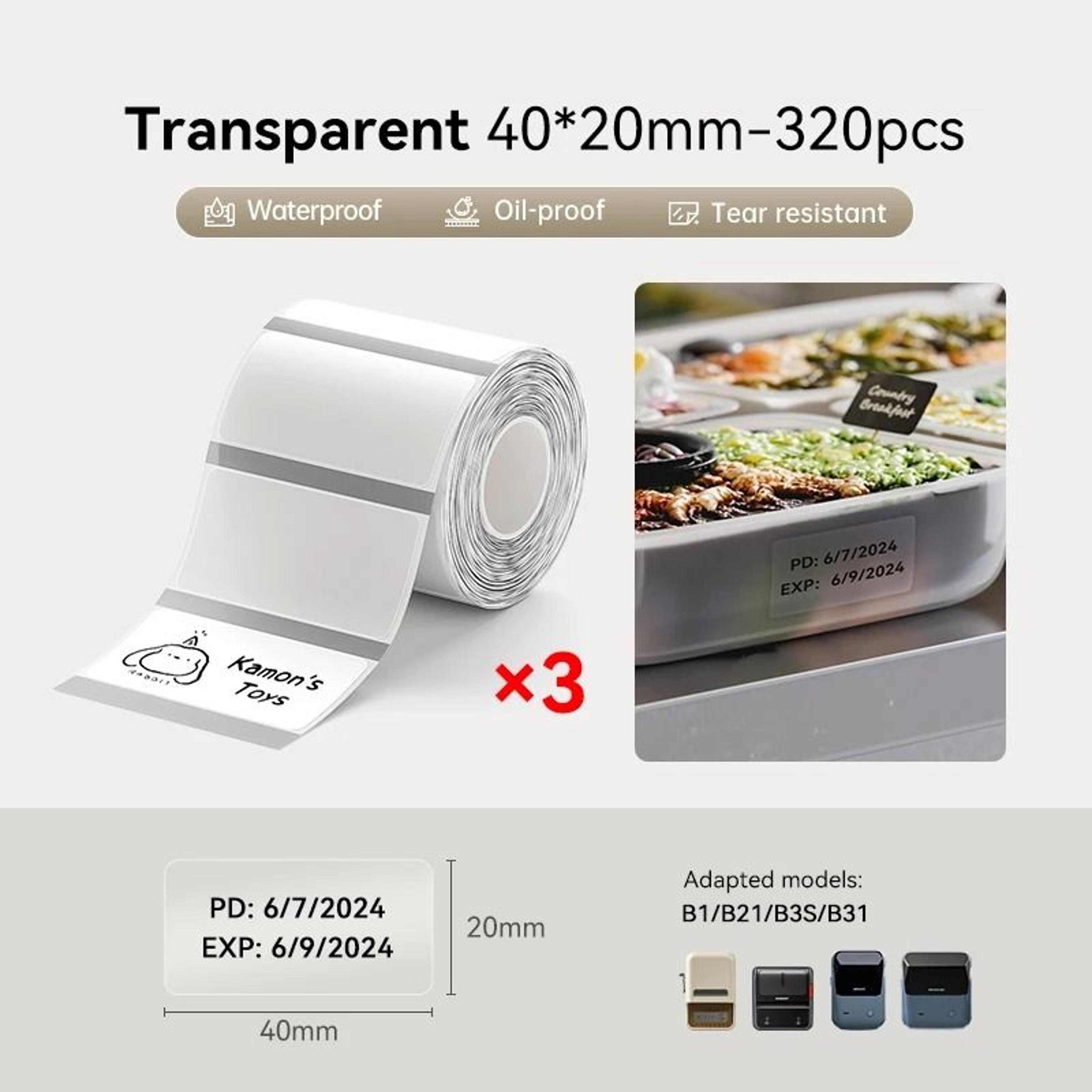 3Roll Pack MultiFormat Thermal Label Stickers 20