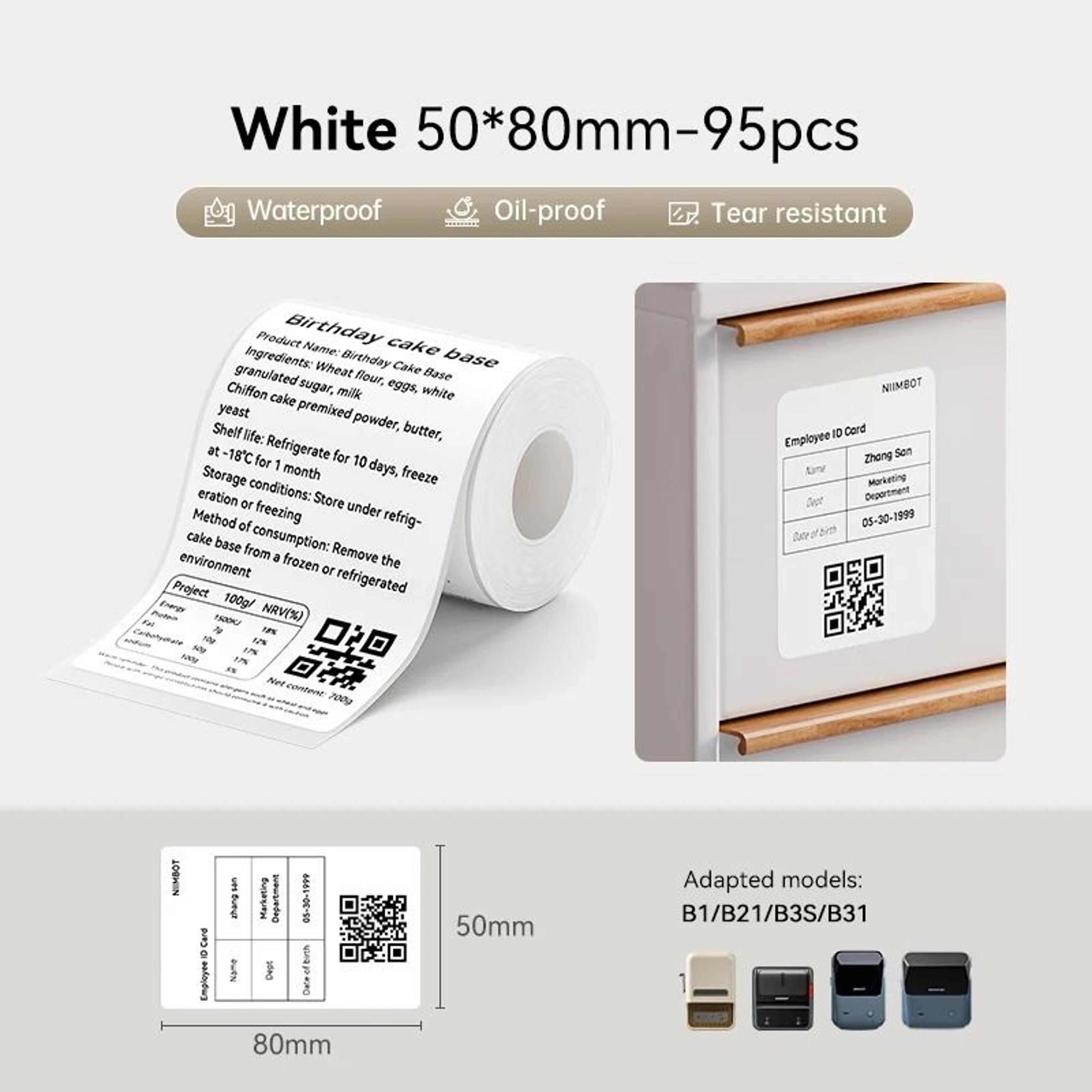 6Roll Bulk Pack Waterproof  OilProof Thermal Label Sticker Tape 13