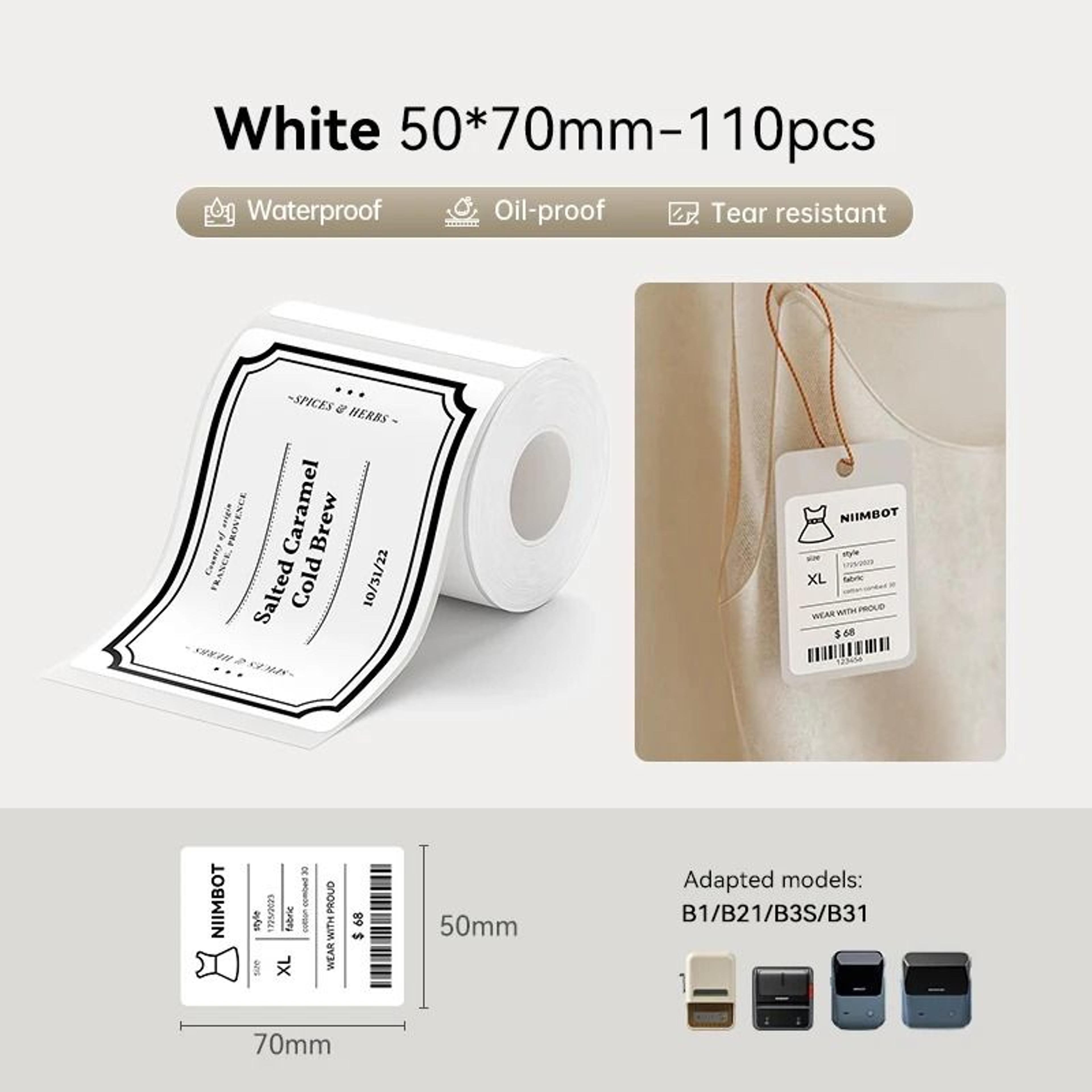 6Roll Bulk Pack Waterproof  OilProof Thermal Label Sticker Tape 14