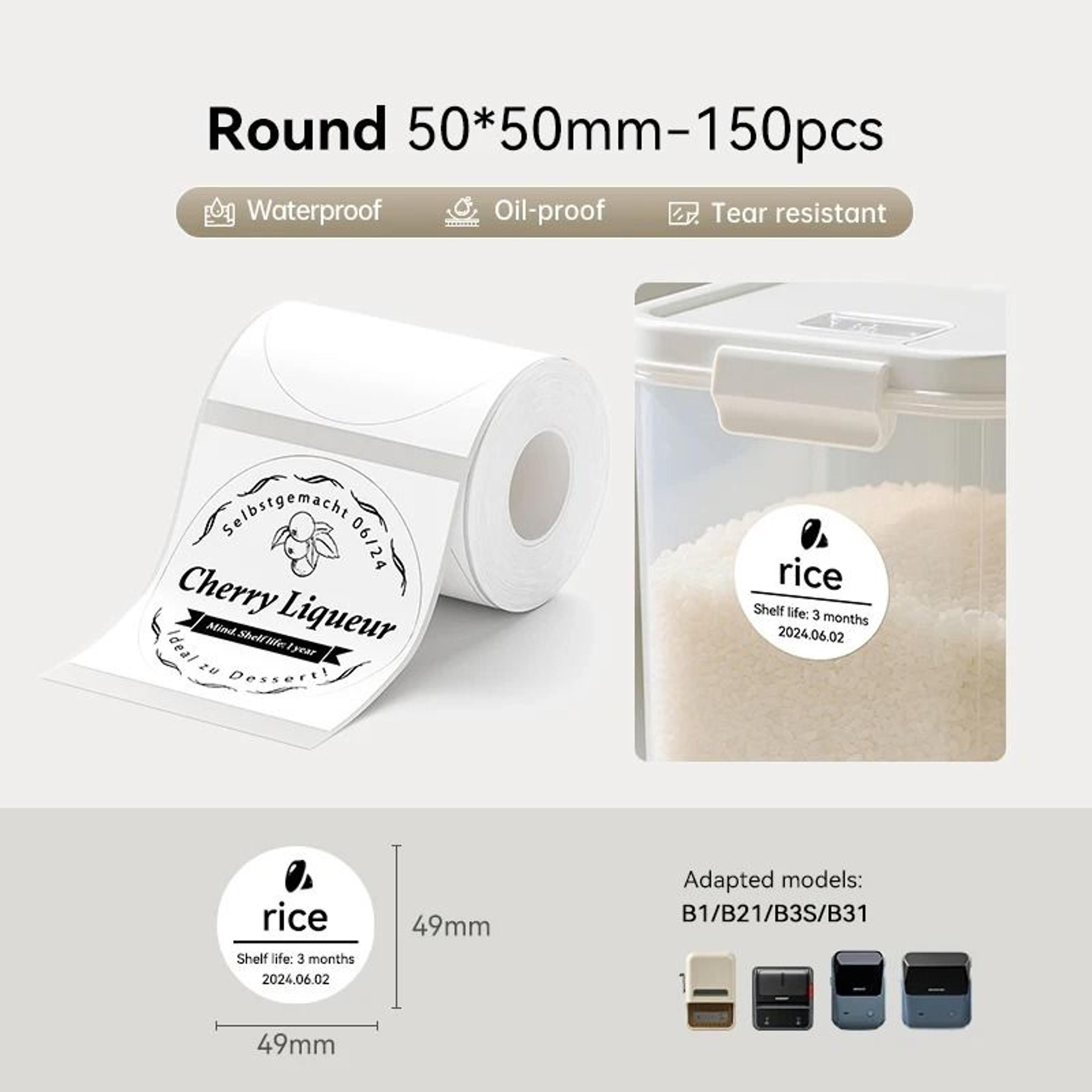 6Roll Bulk Pack Waterproof  OilProof Thermal Label Sticker Tape 19