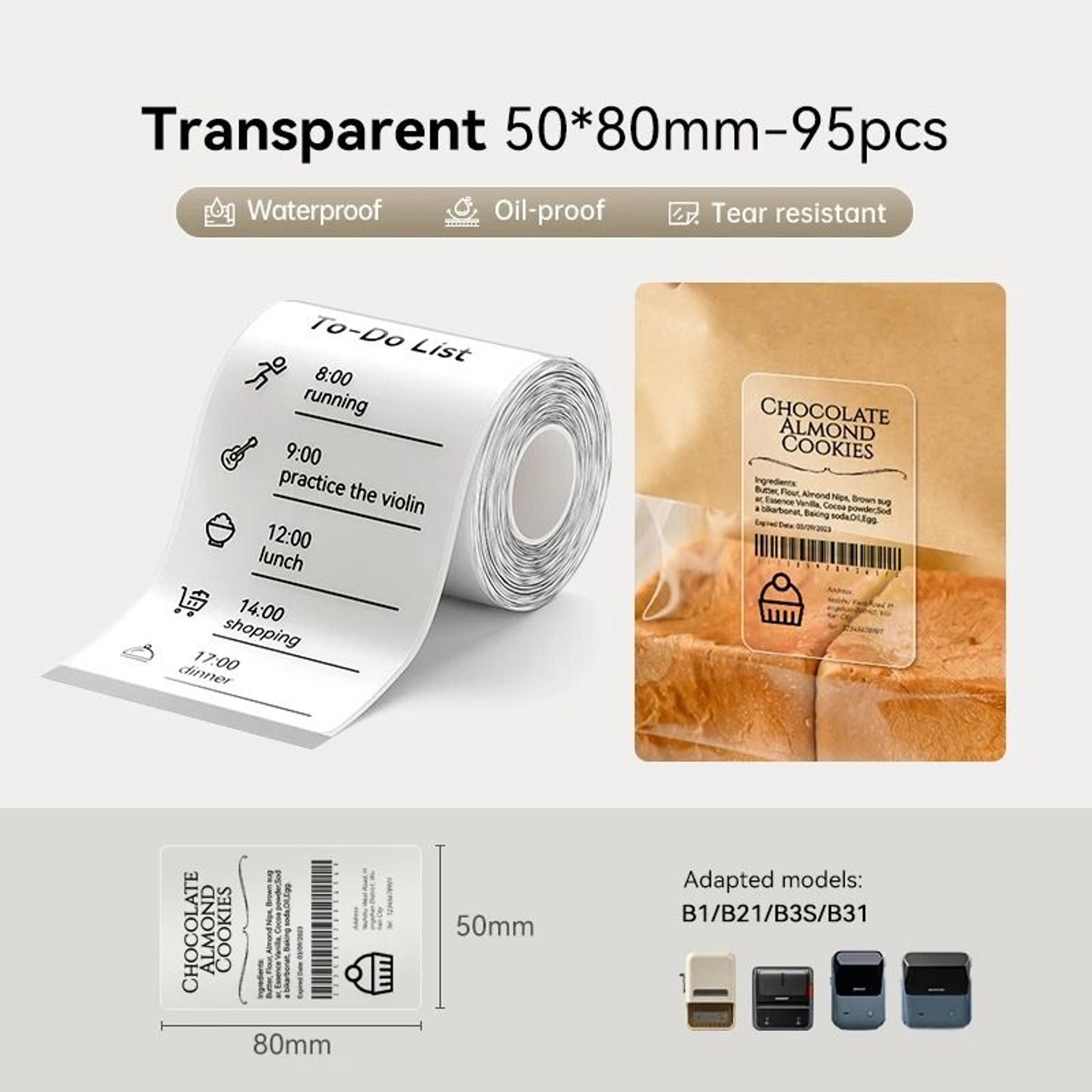 6Roll Bulk Pack Waterproof  OilProof Thermal Label Sticker Tape 24