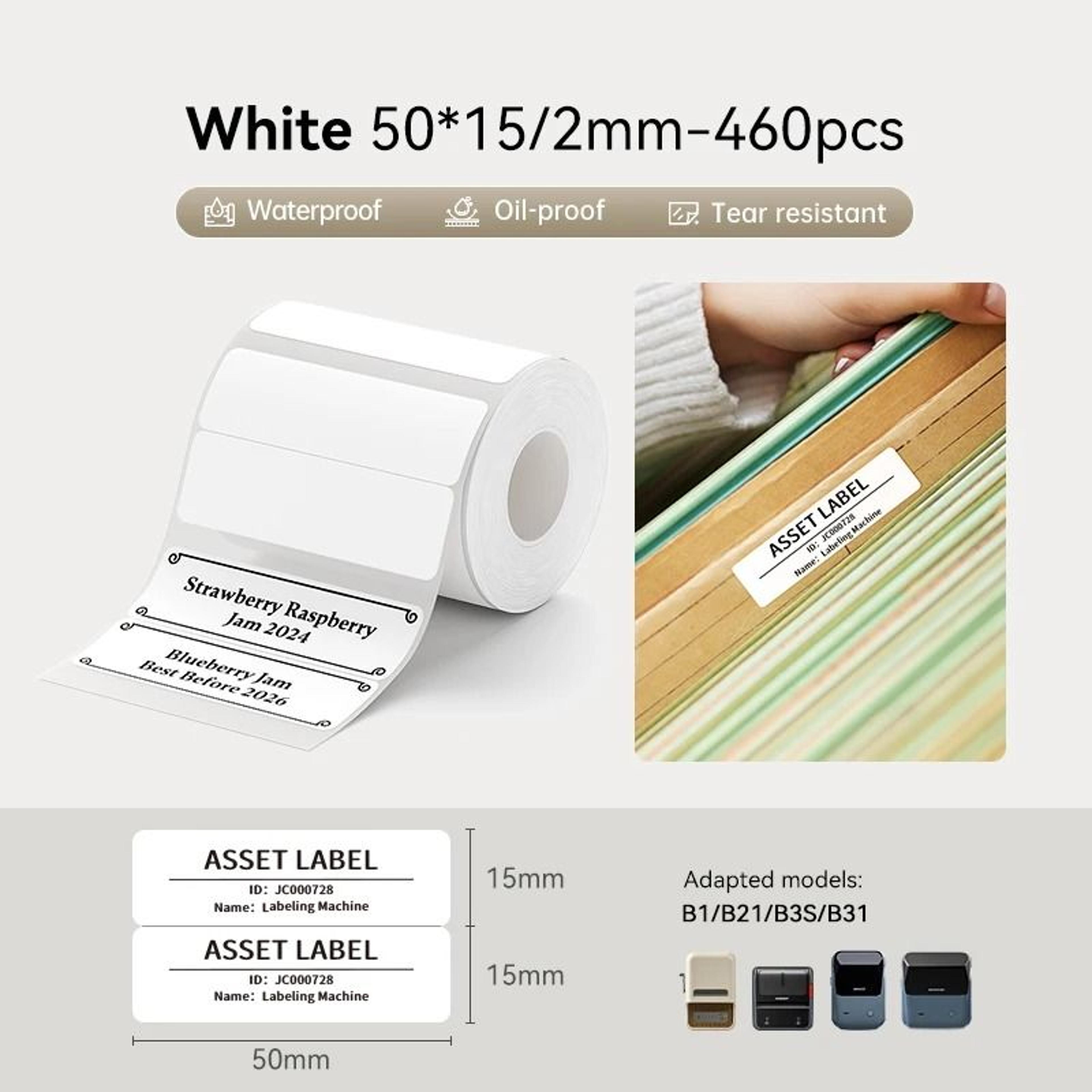 6Roll Bulk Pack Waterproof  OilProof Thermal Label Sticker Tape 27