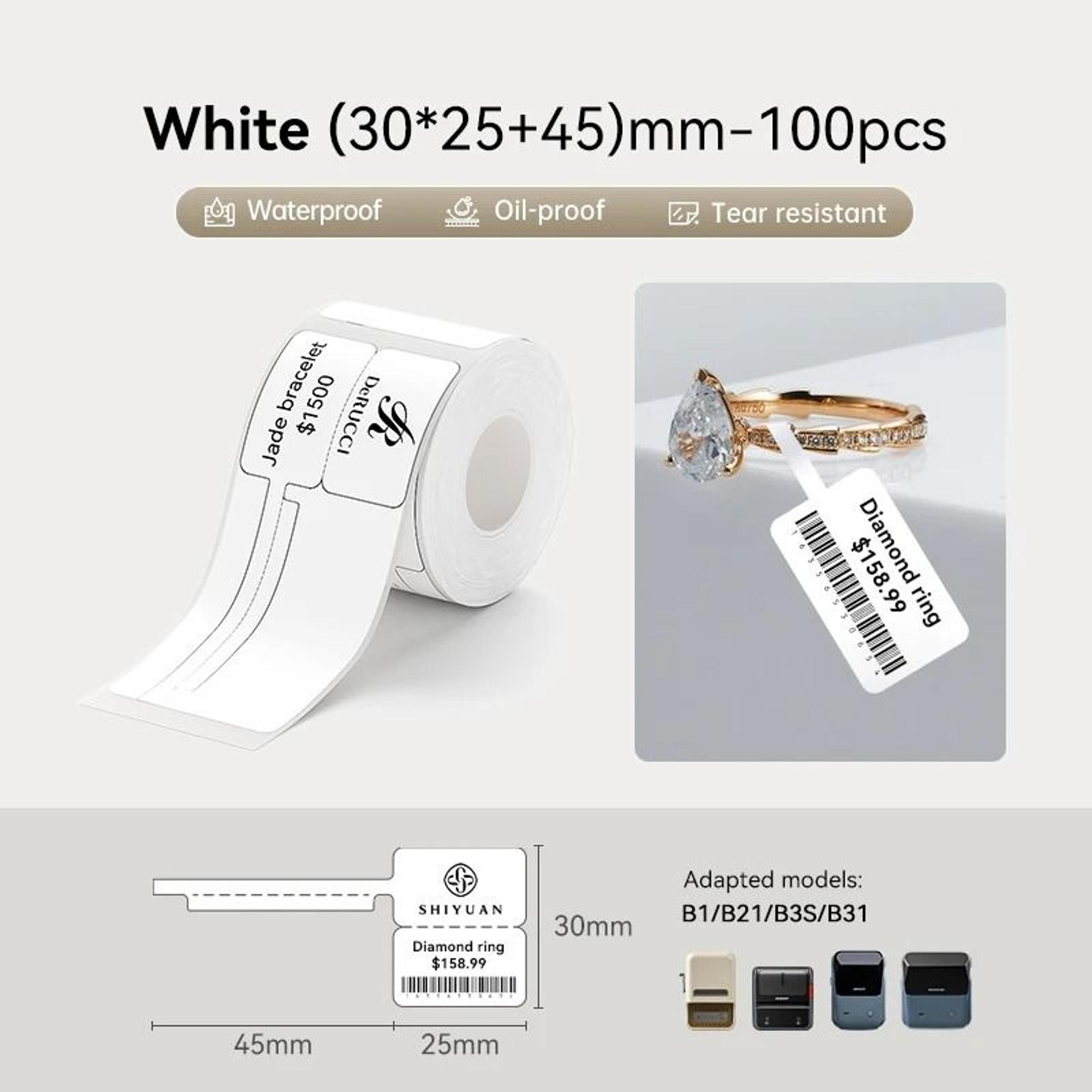 6Roll Bulk Pack Waterproof  OilProof Thermal Label Sticker Tape 25