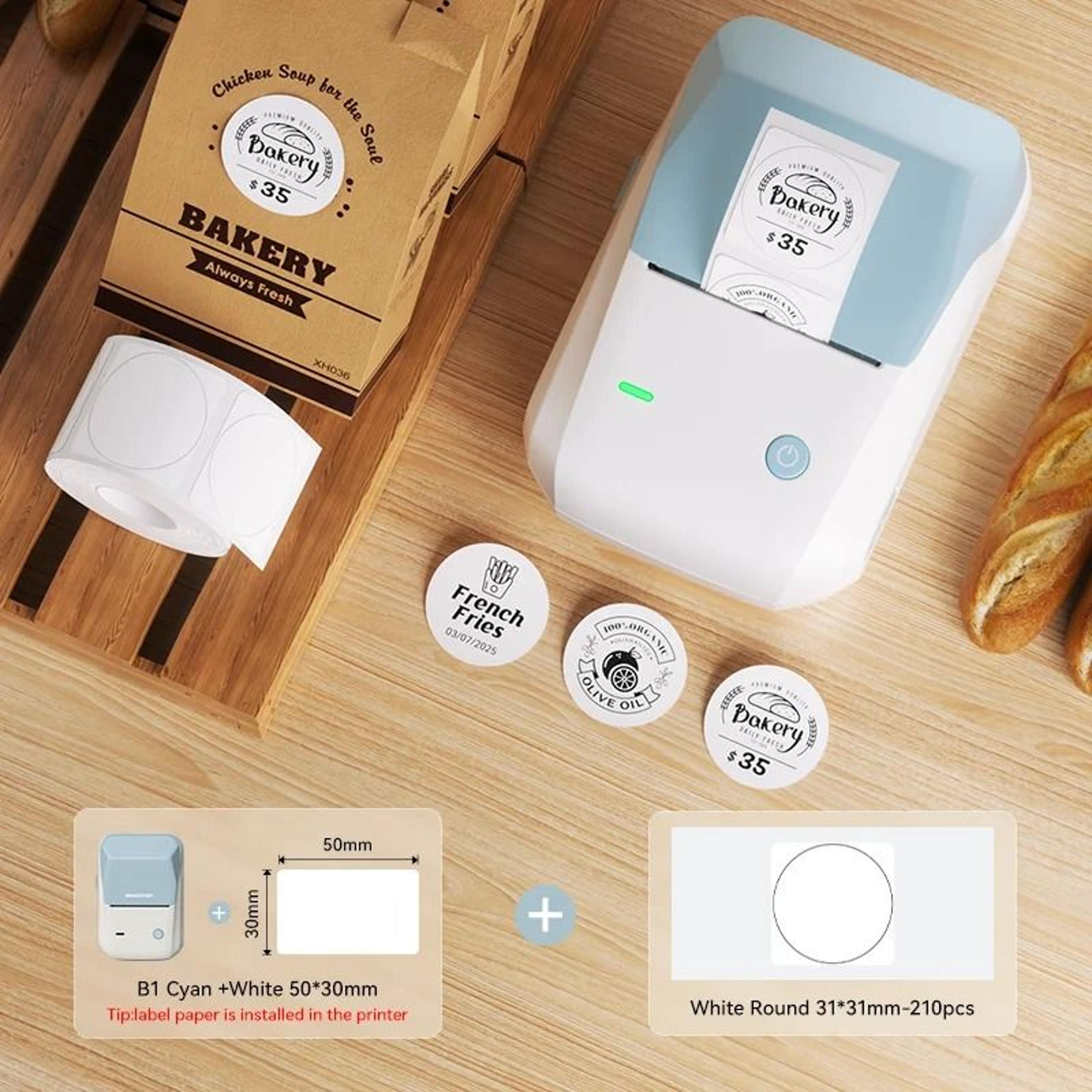 Bluetooth Pocket Thermal Label Maker For Food Stickers  Business Barcodes 25
