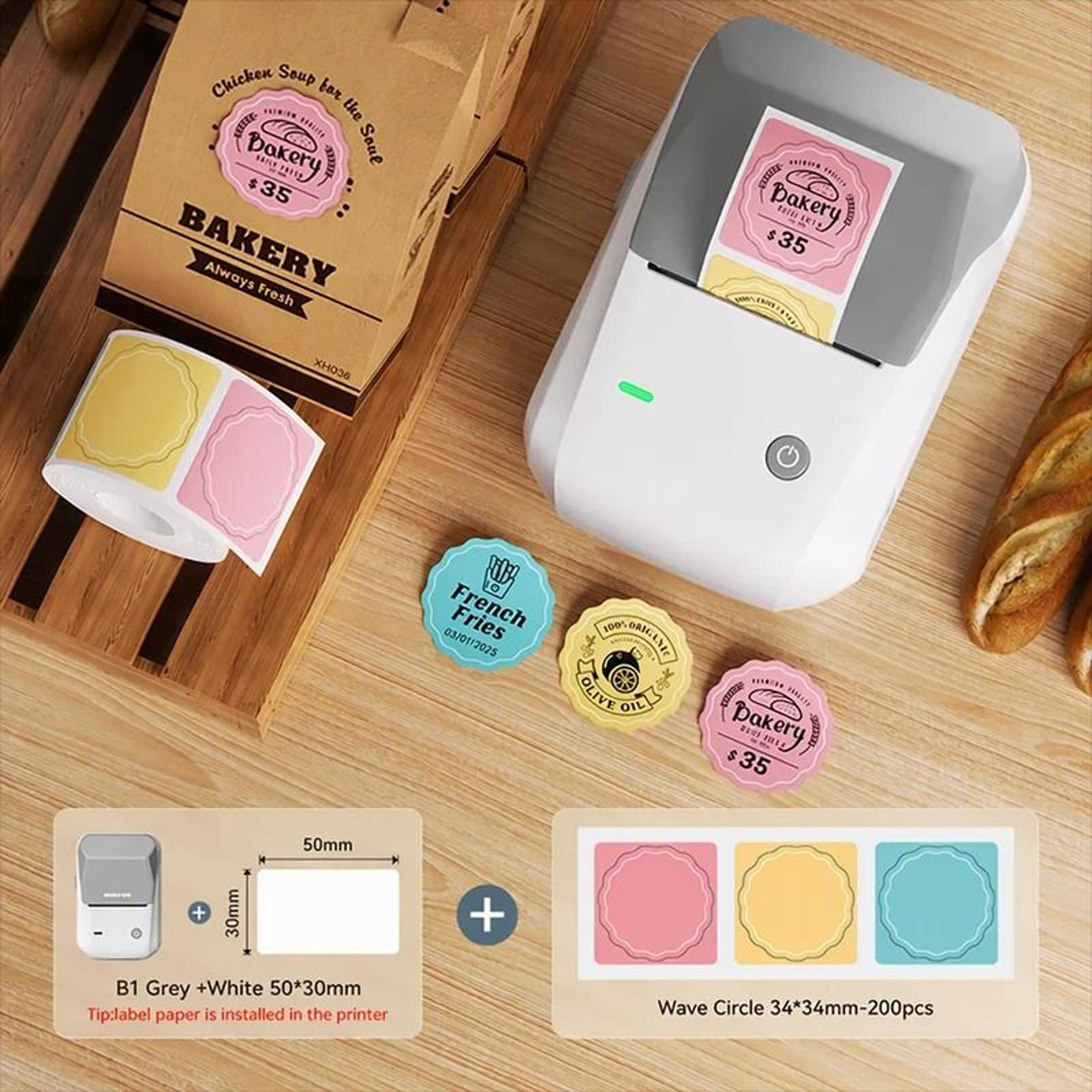 Bluetooth Pocket Thermal Label Maker For Food Stickers  Business Barcodes 28
