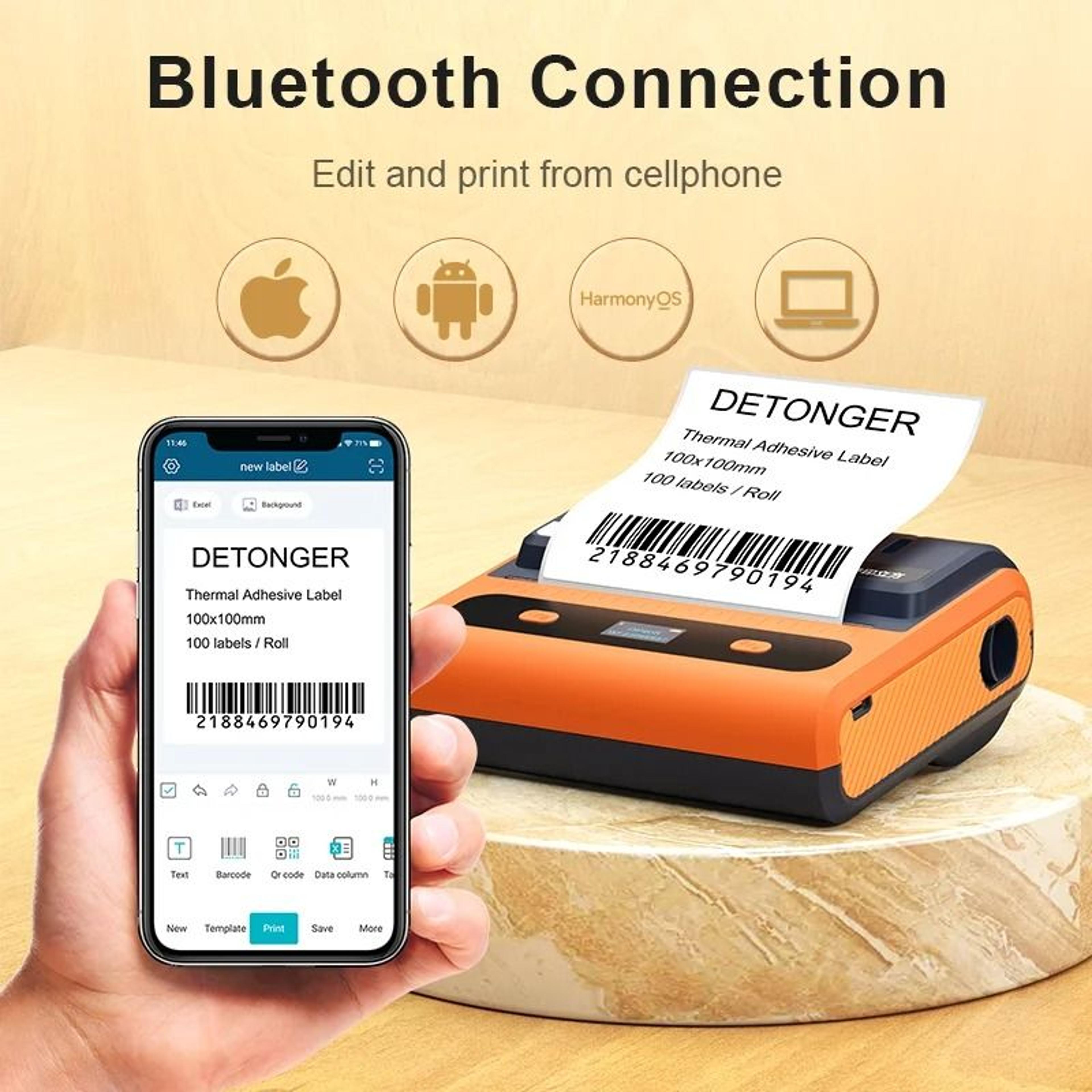 Commercial Wireless Portable Thermal Label Printer For Shipping  Barcodes 2