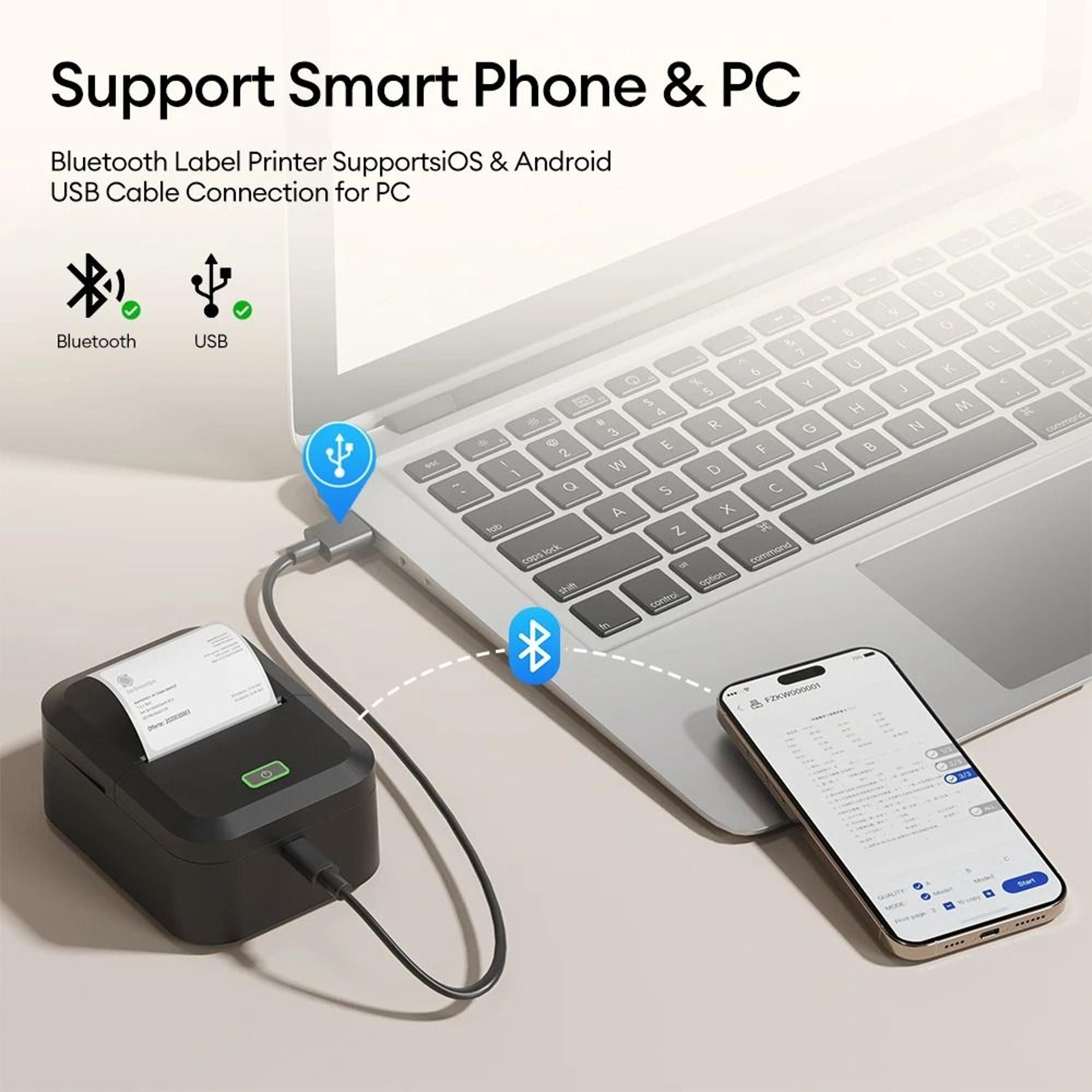 Mini Thermal Portable Wireless Bluetooth Label Printer 4