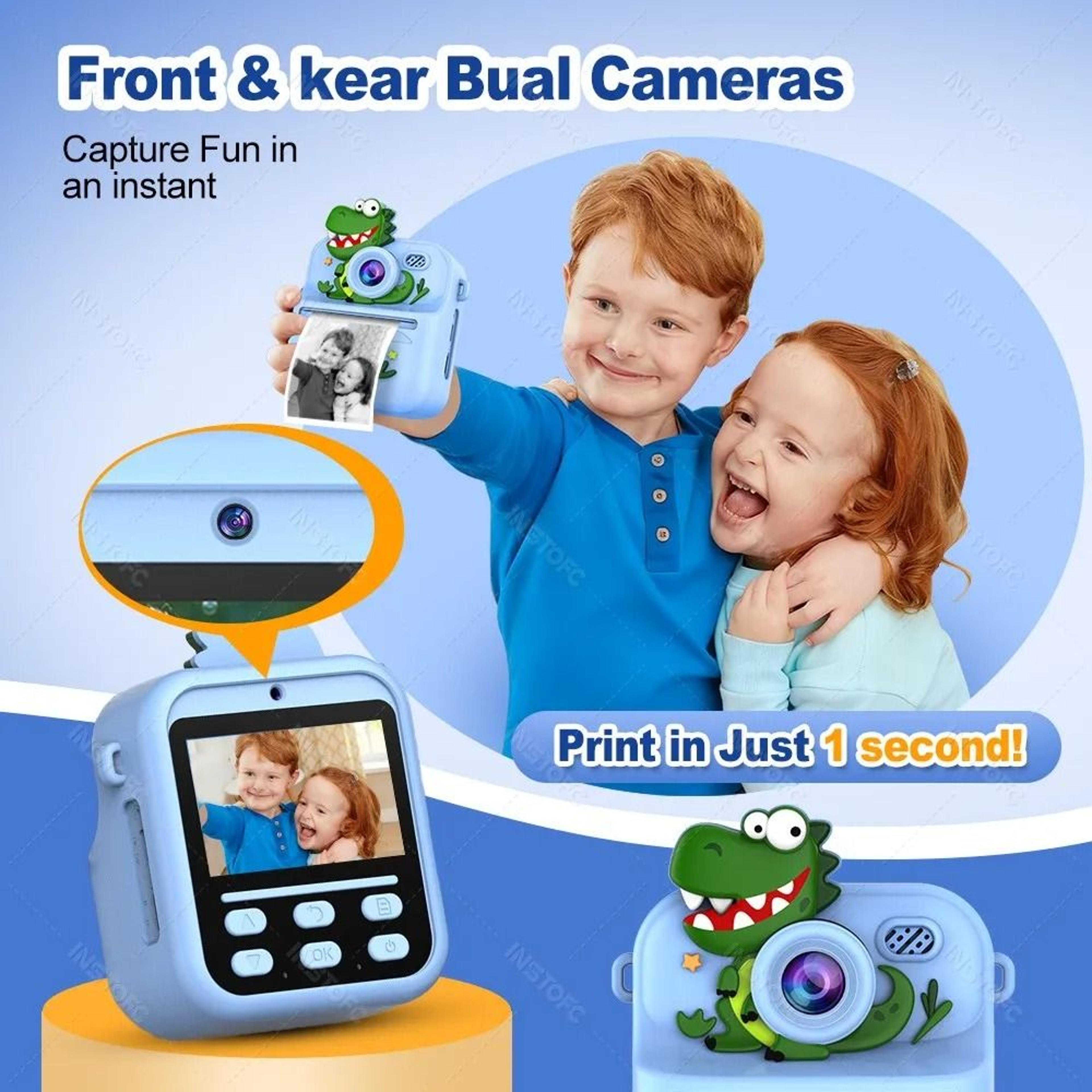 Kids Instant Print Digital Dual Camera HD 1080P Thermal Photo Printer 1