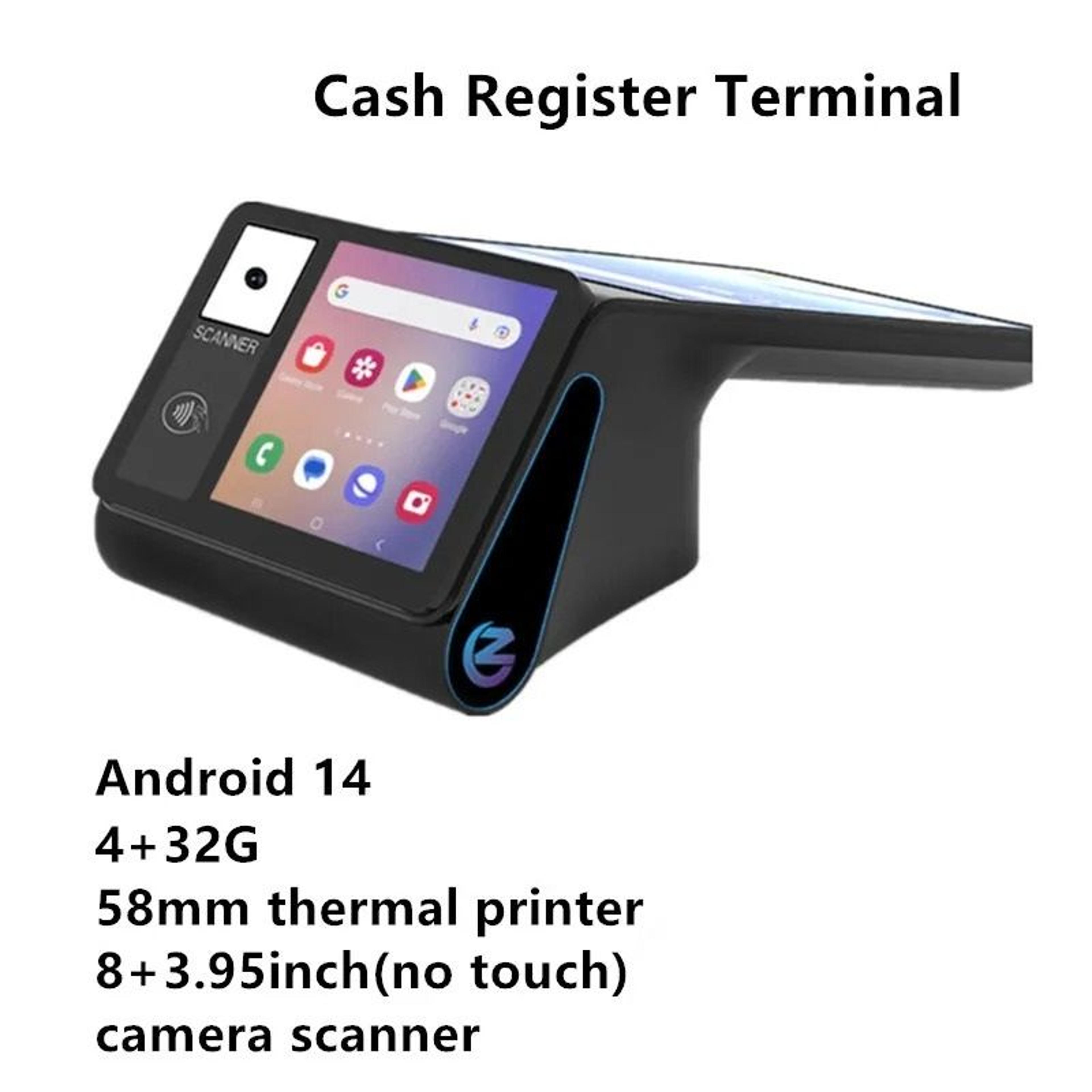 Commercial Dual Screen Android 14 Touchscreen POS Cash Register Terminal With Thermal Printer 9