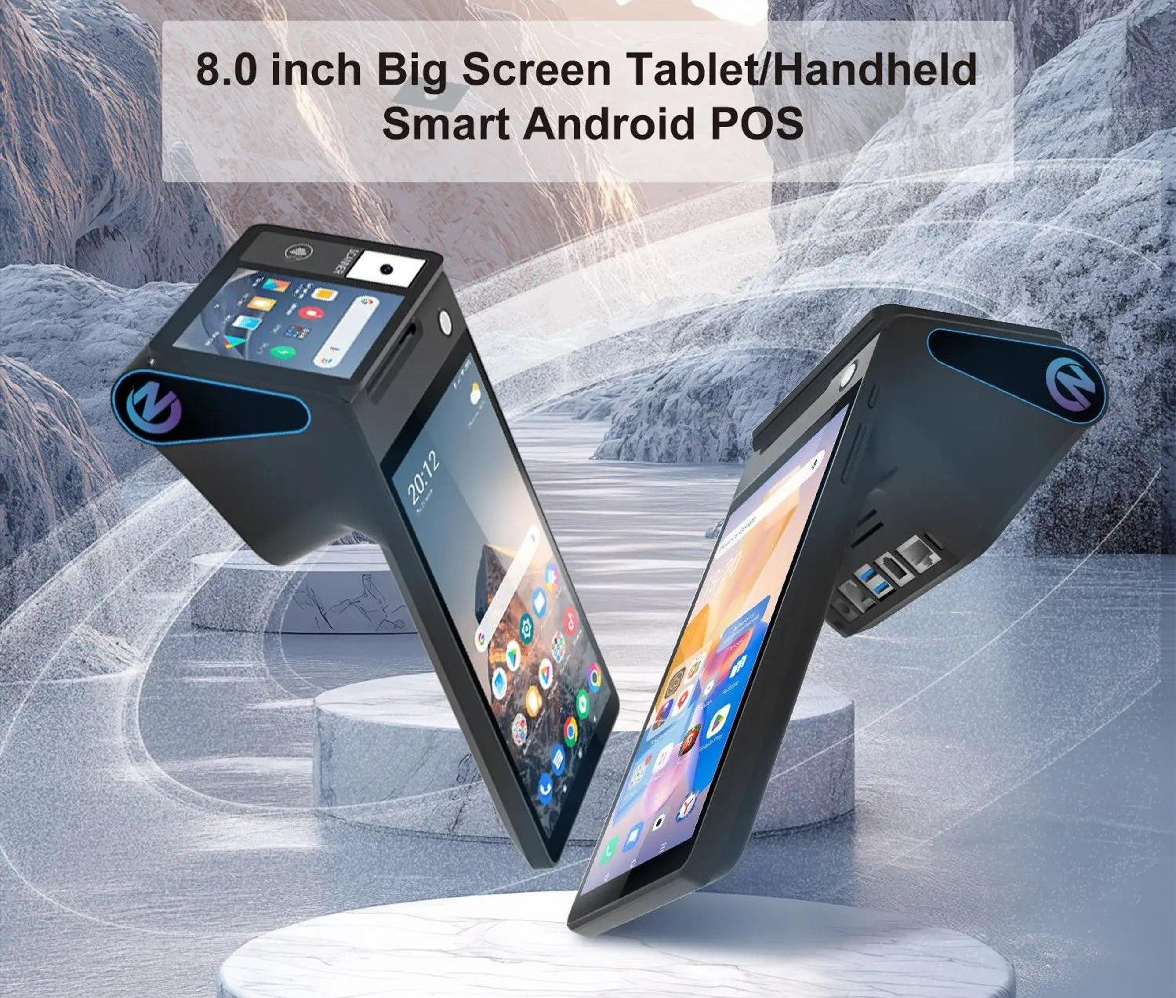 commercial dual screen android 14 touchscreen pos cash register terminal with thermal printer