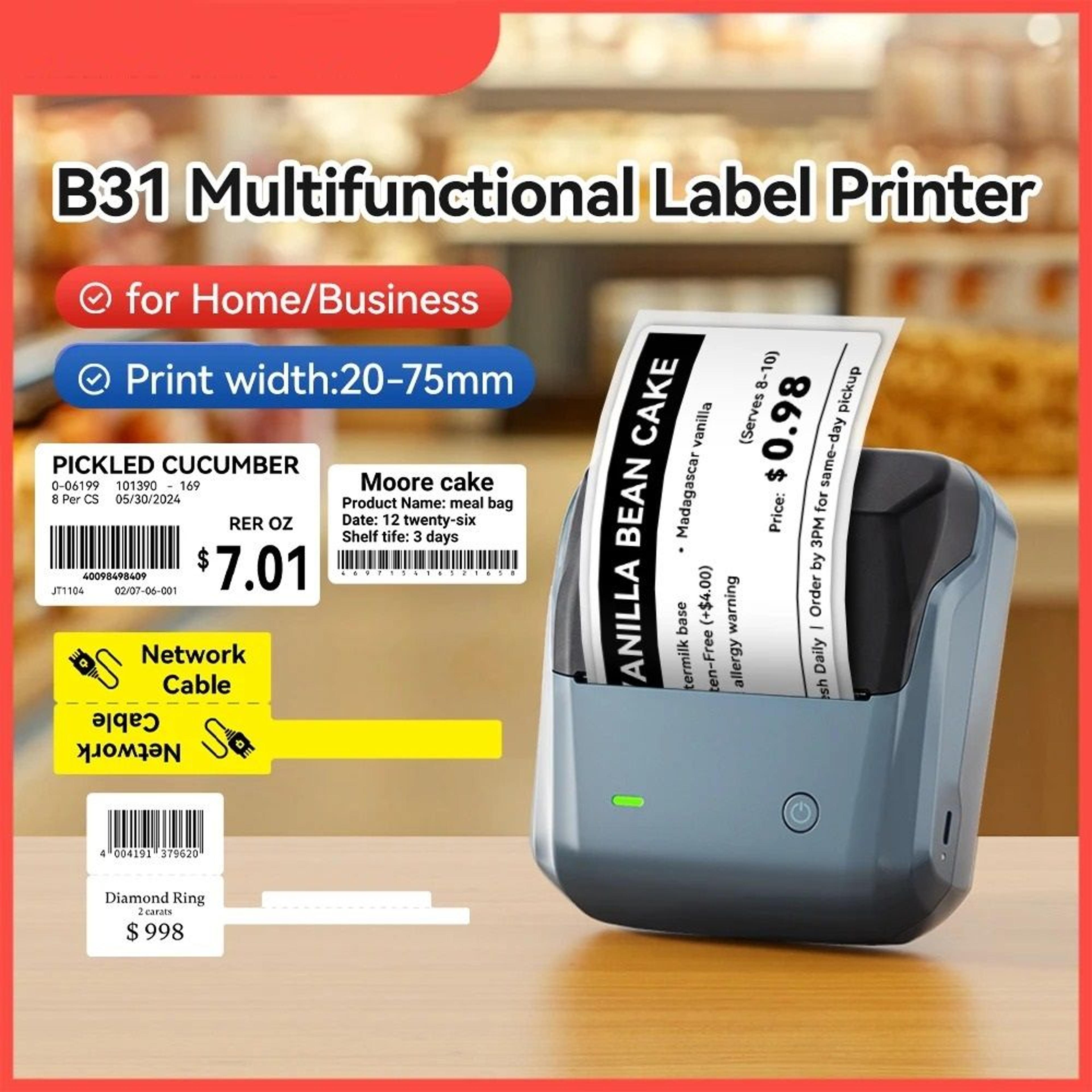 commercial wireless thermal label printer max width barcode sticker maker