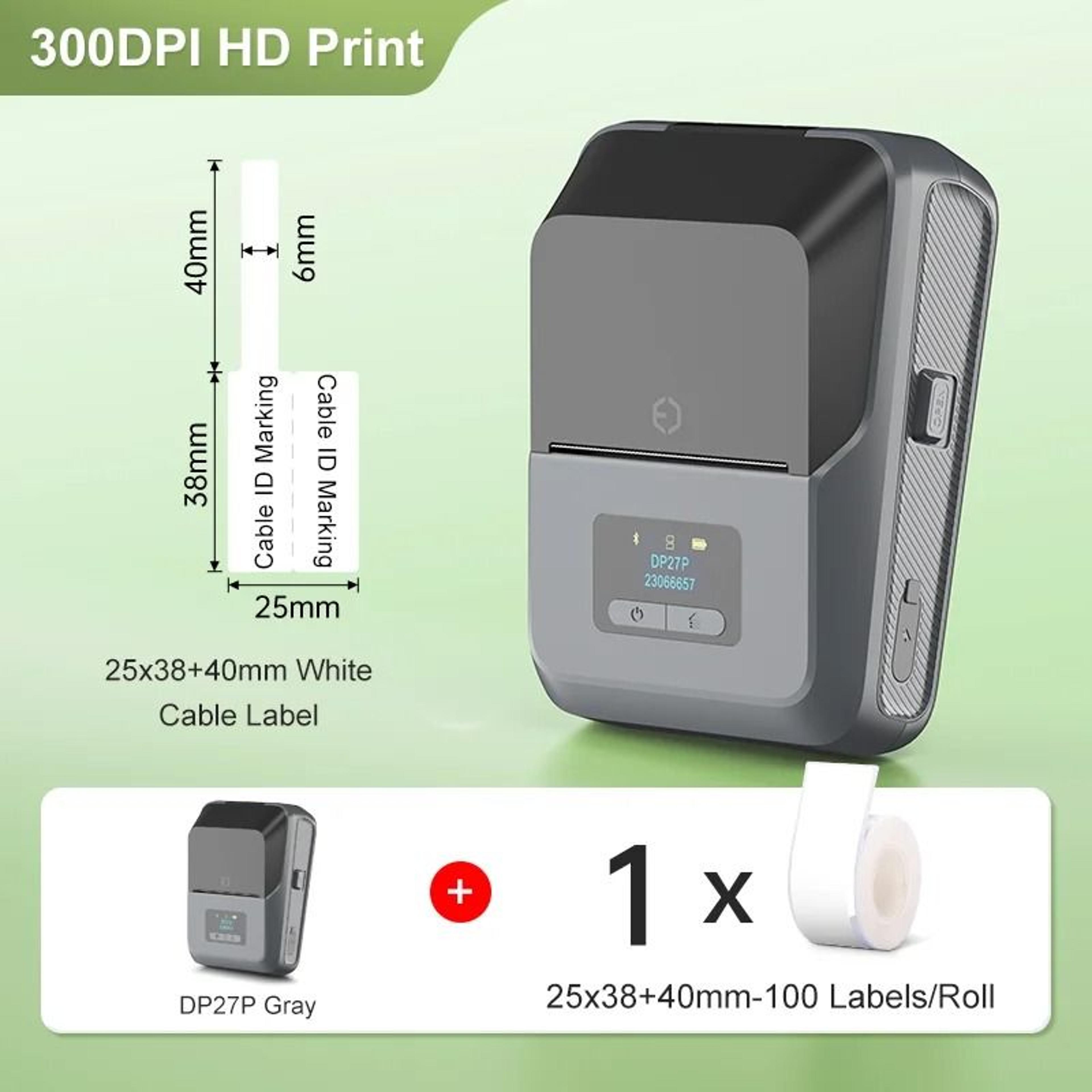 Commercial Handheld Wireless 300 DPI HD Thermal Label Printer For Jewelry And Cables 10