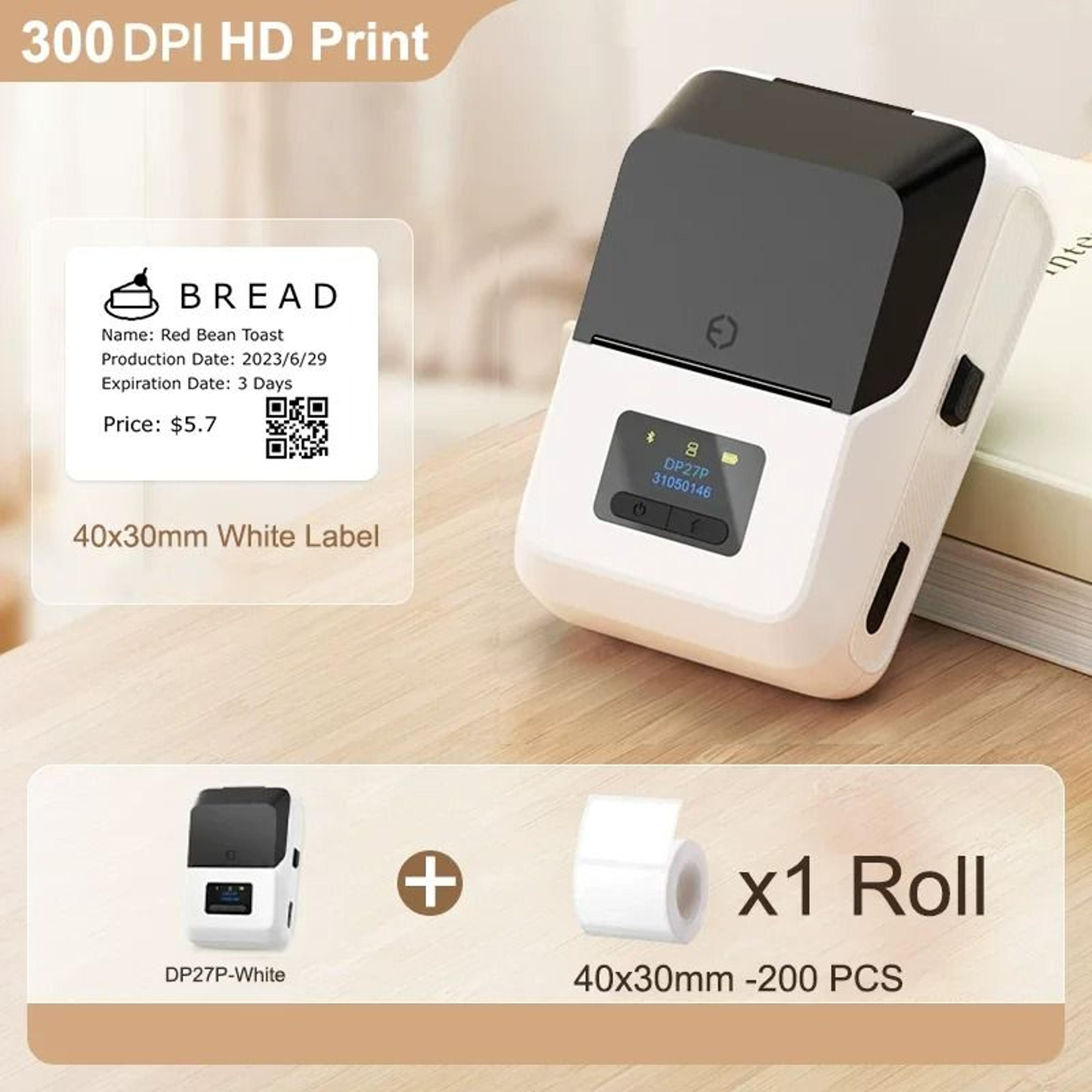 Commercial Handheld Wireless 300 DPI HD Thermal Label Printer For Jewelry And Cables 15