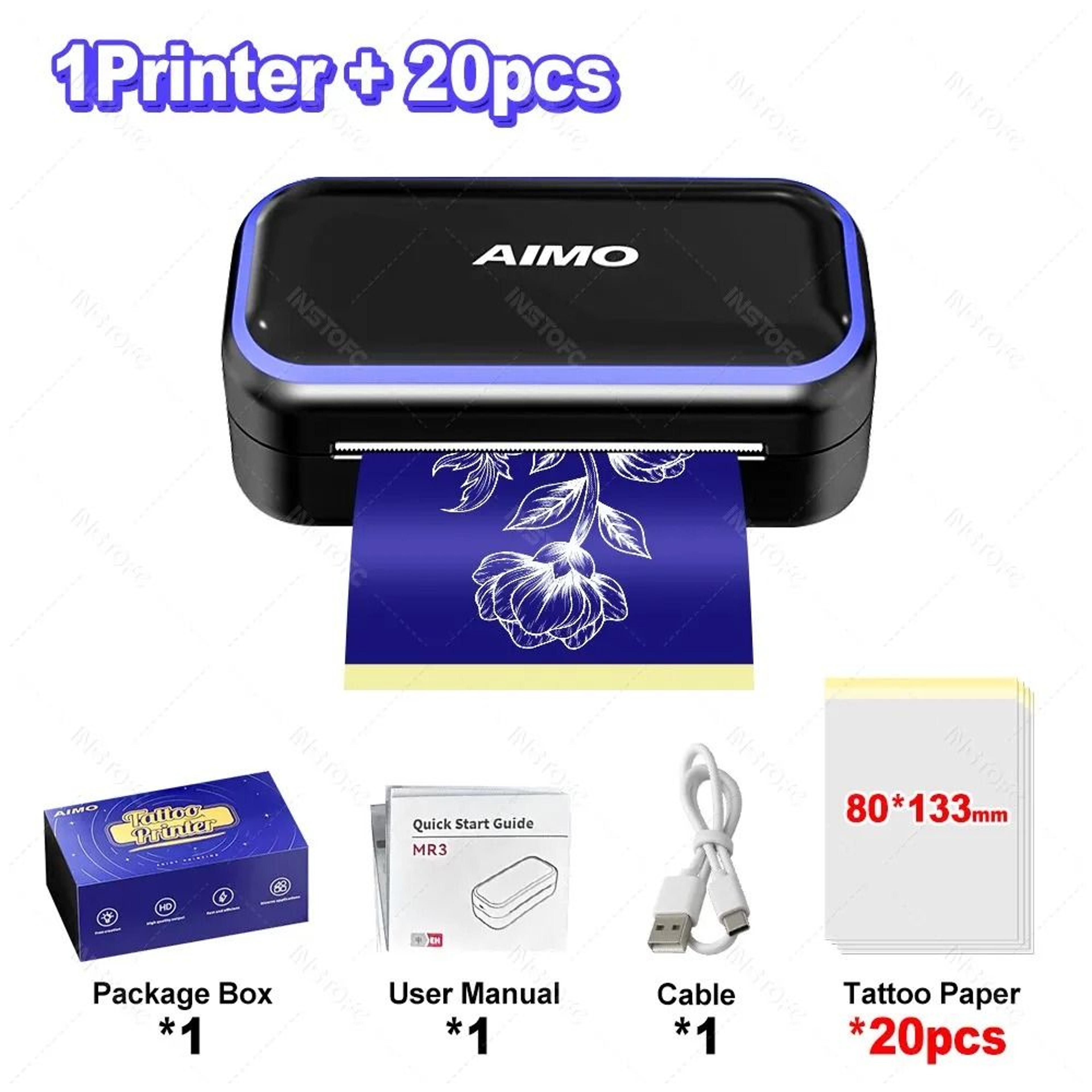 Mini Wireless Thermal Tattoo Stencil Printer With Transfer Paper For Small Patterns 6