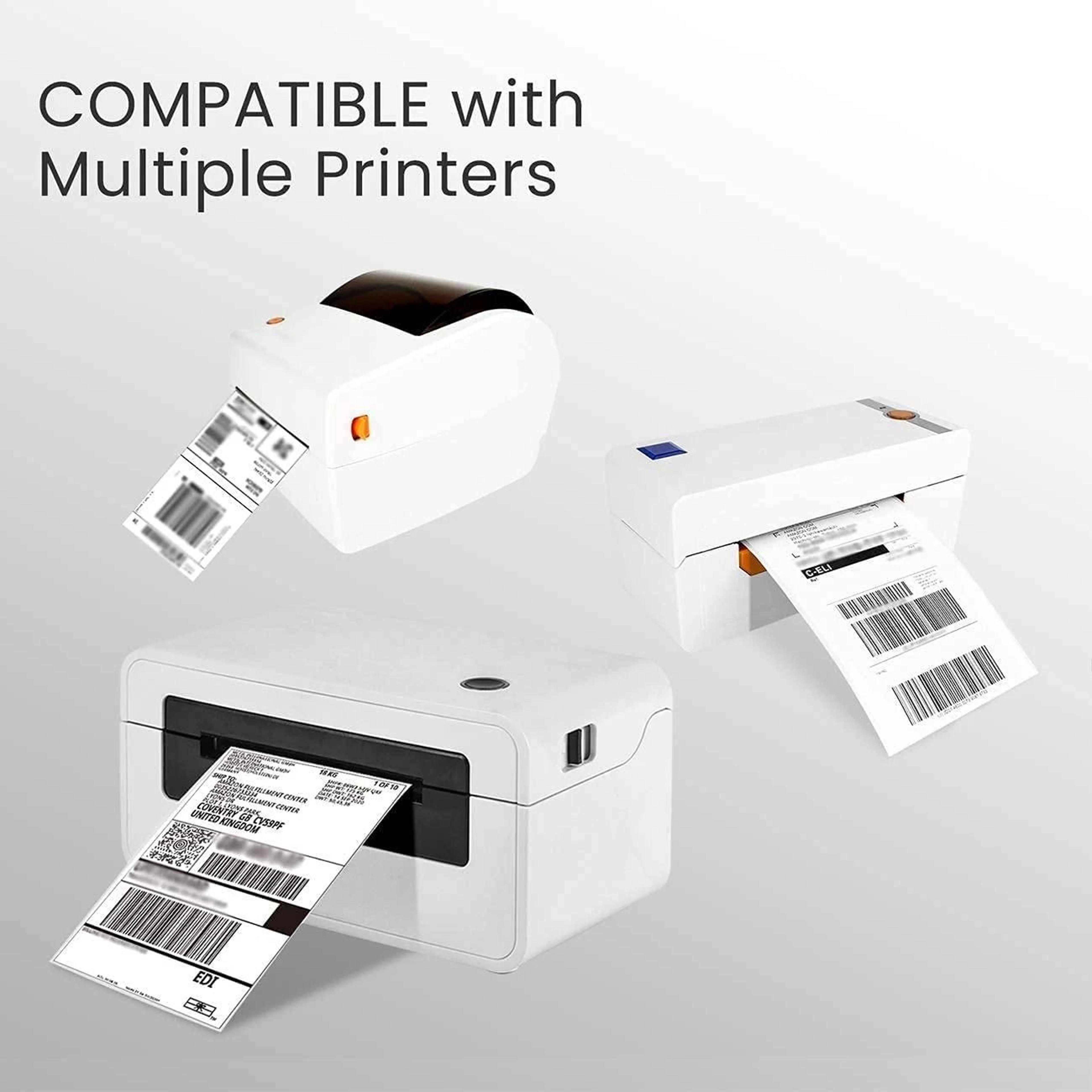 Commercial Self Adhesive Direct Thermal Fanfold Shipping Label Stack Pack 5
