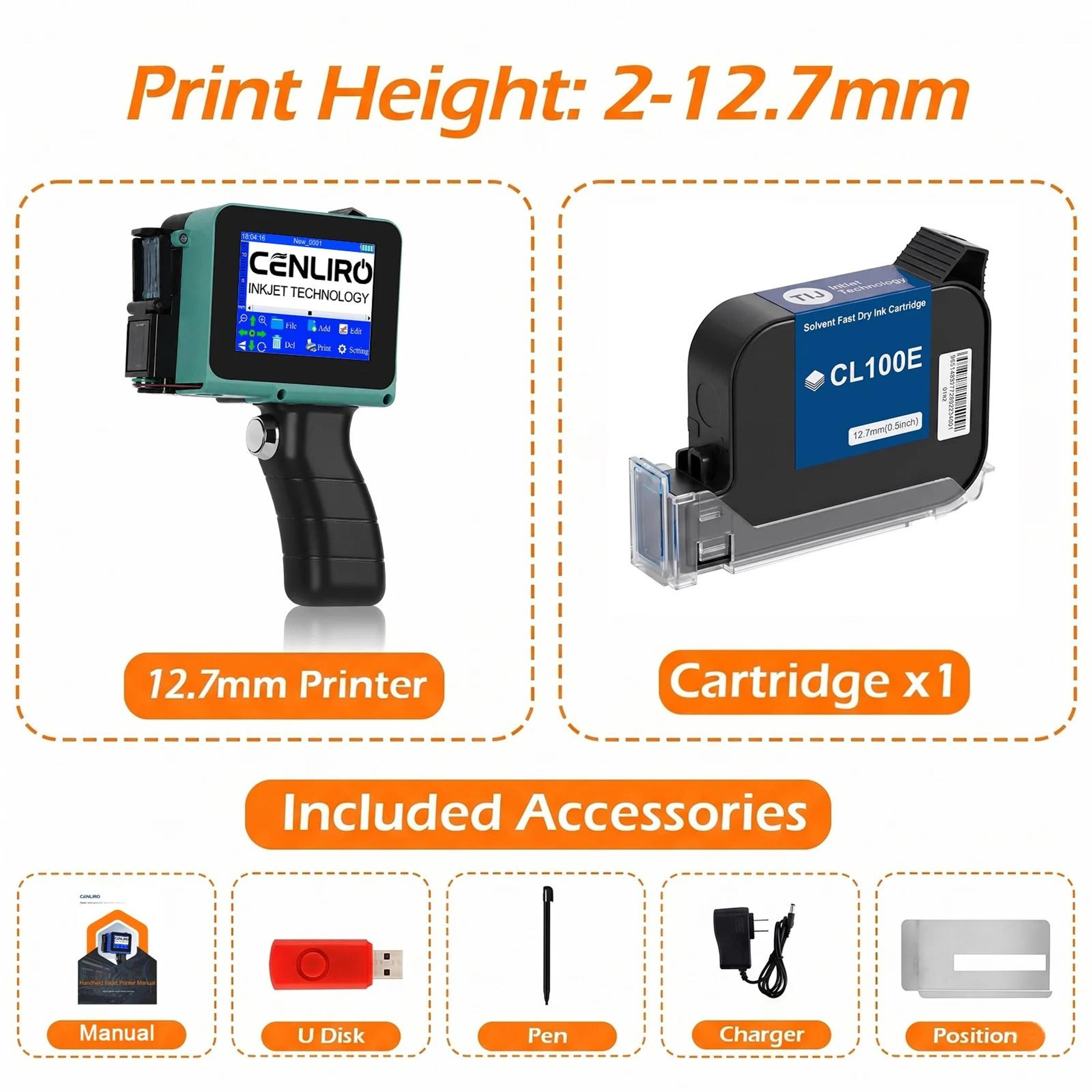Handheld Detachable Inkjet Printer Mini TIJ Batch Coding Machine 5