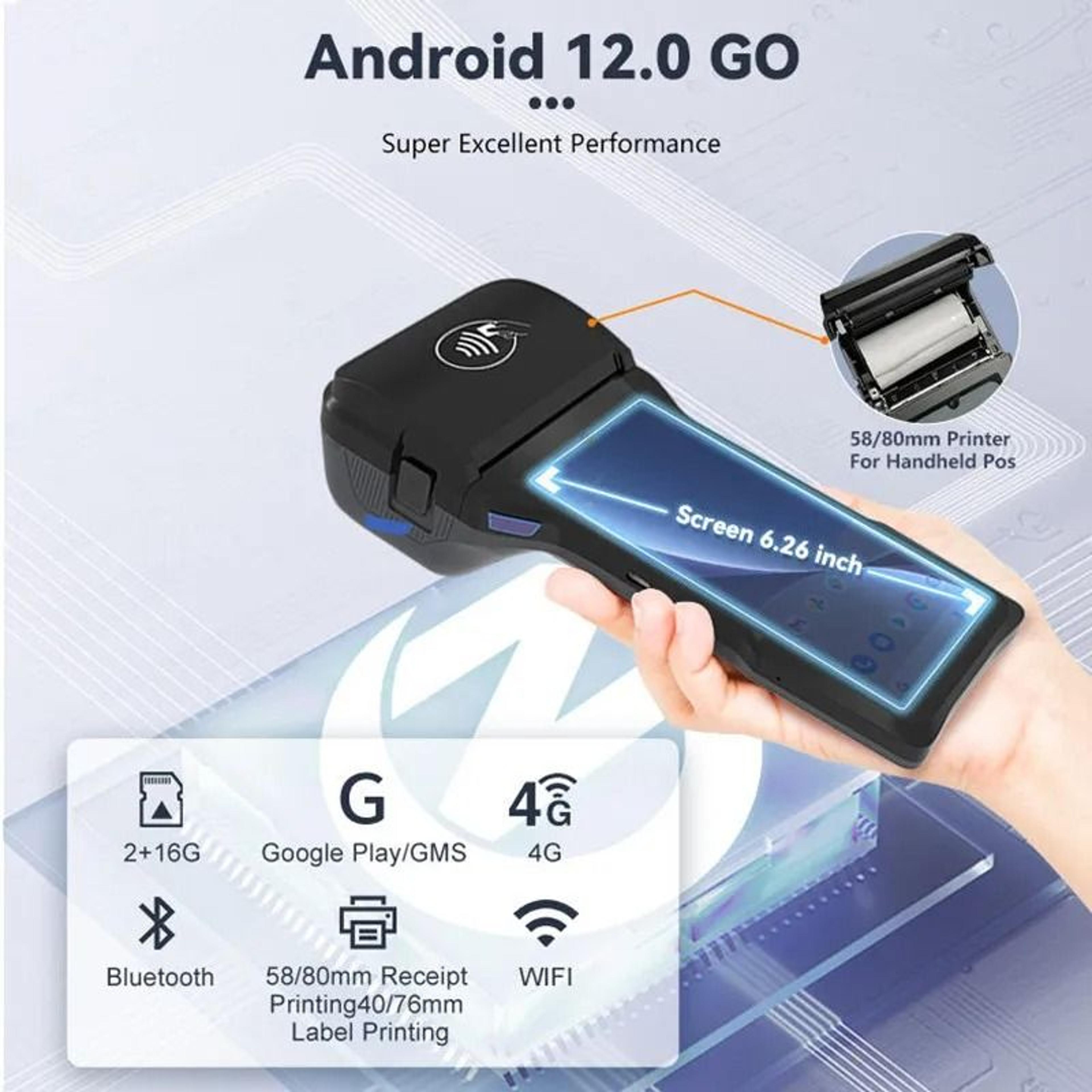 Handheld Android Wireless Mobile POS Terminal Printer And Barcode Scanner 2