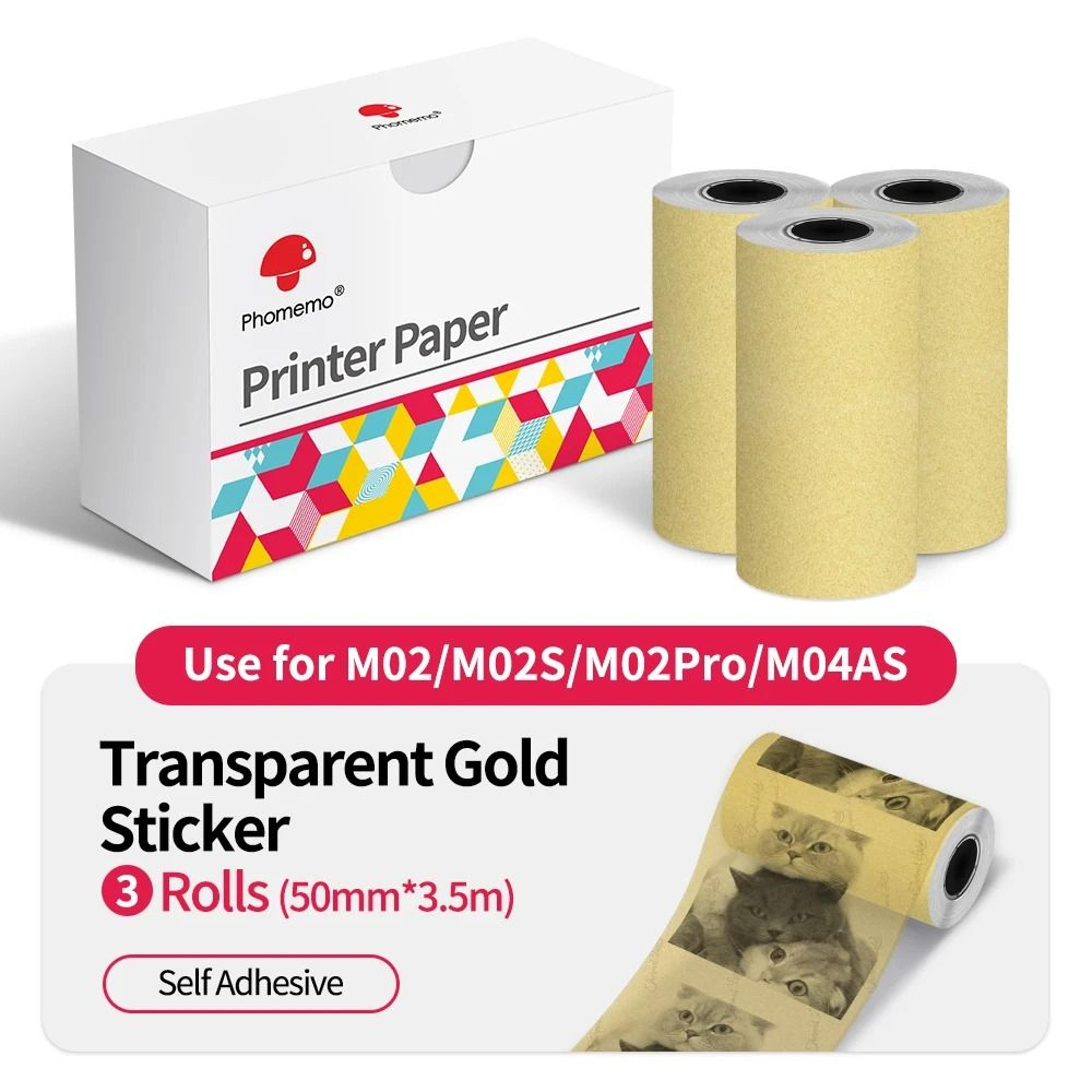 Universal Mini Thermal Photo Paper And Self Adhesive Sticker Paper Rolls 3 Pack 12