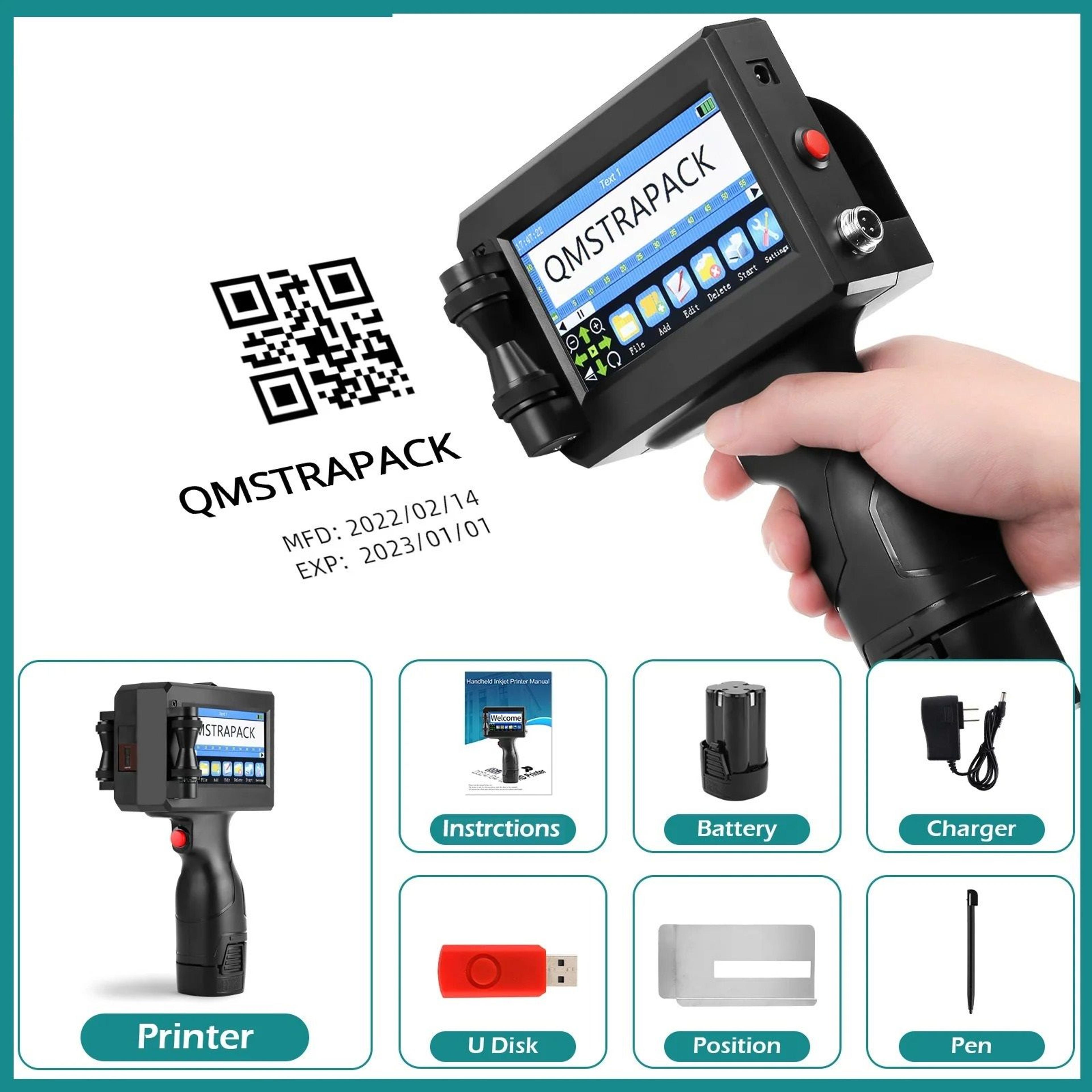 non encrypted handheld inkjet printer gun fast drying batch coding machine