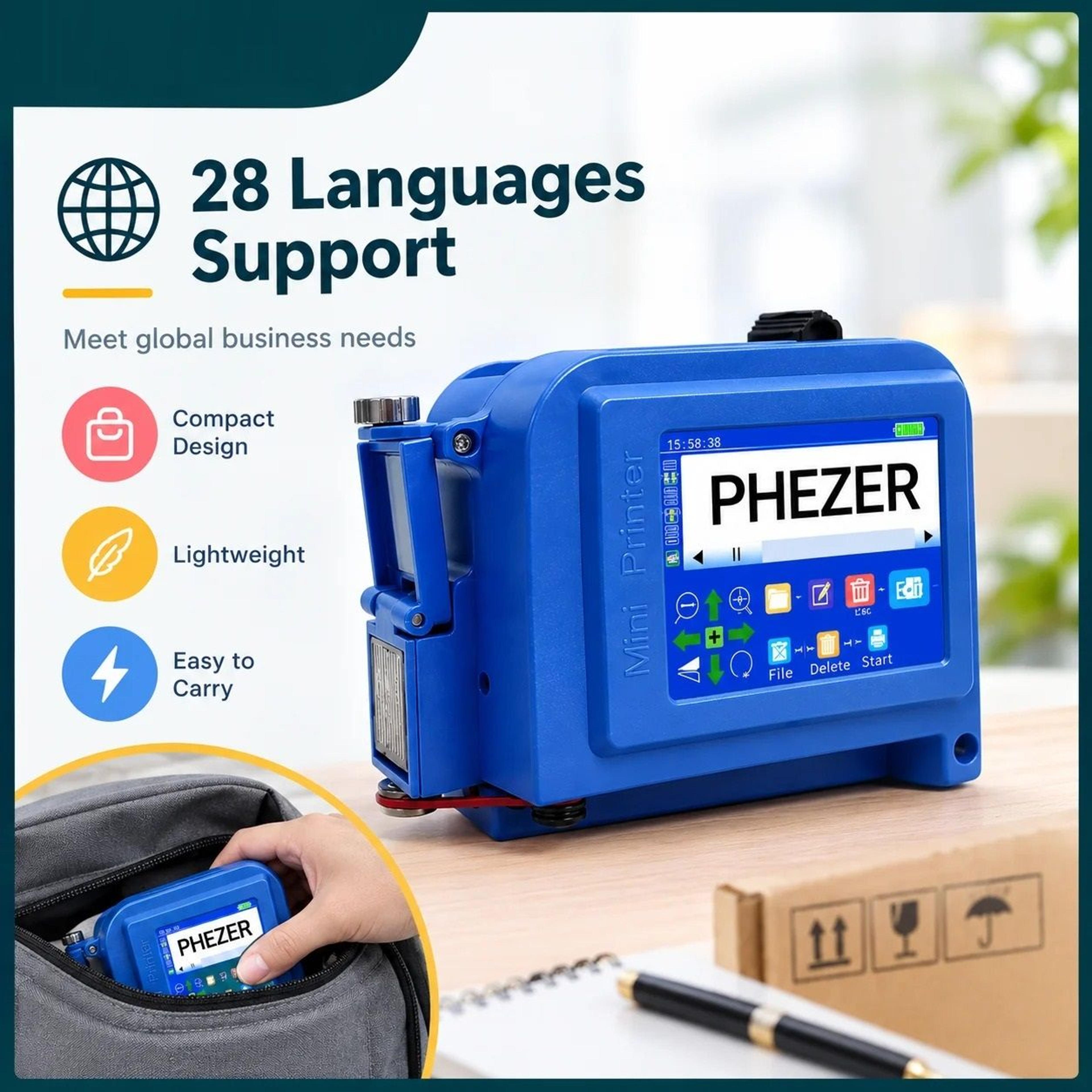 handheld thermal inkjet printer mini portable batch coder for qr barcodes and dates