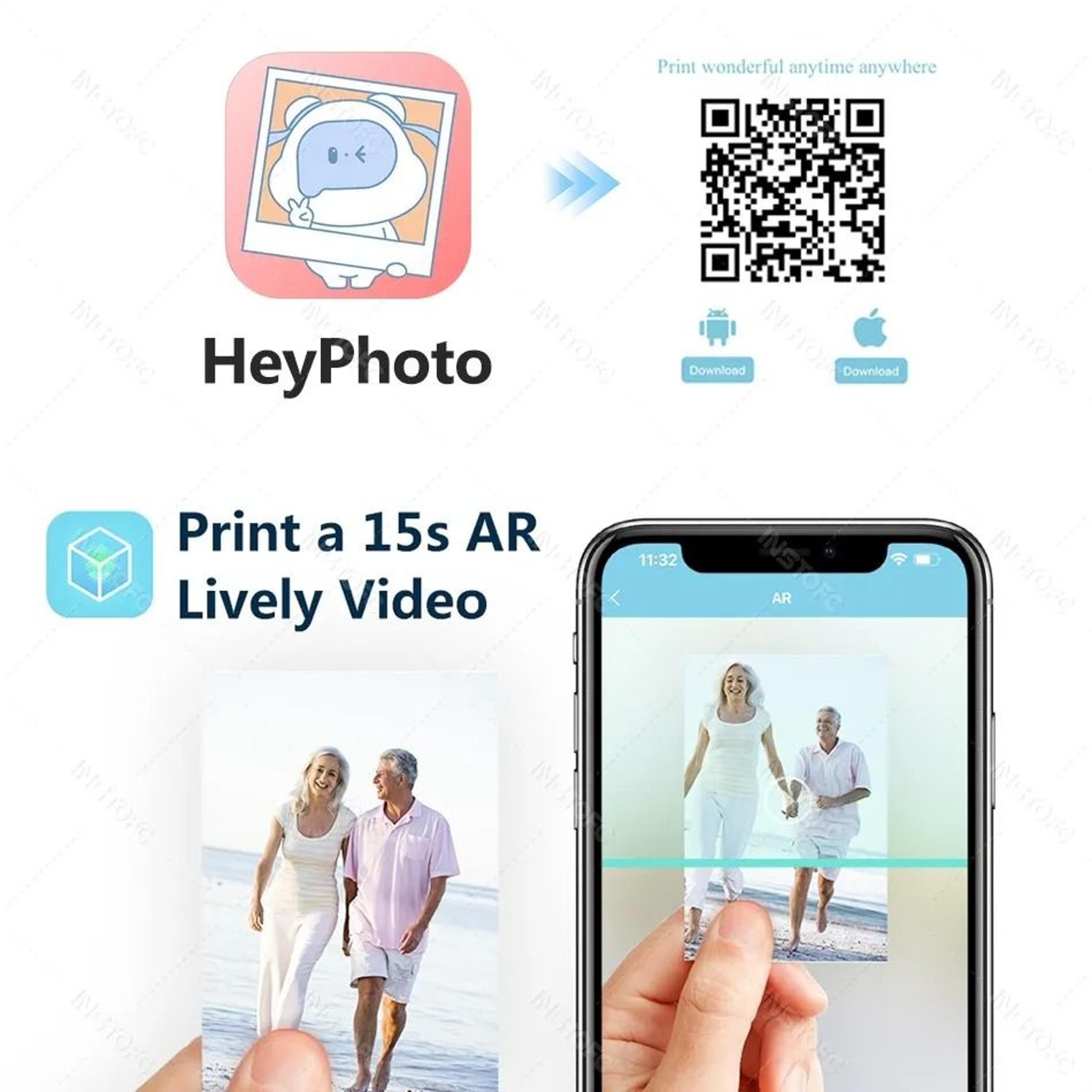 Desktop Wireless Bluetooth Pocket Color Photo Thermal Printer Portable 2x3 In Sticky Backed Photo M