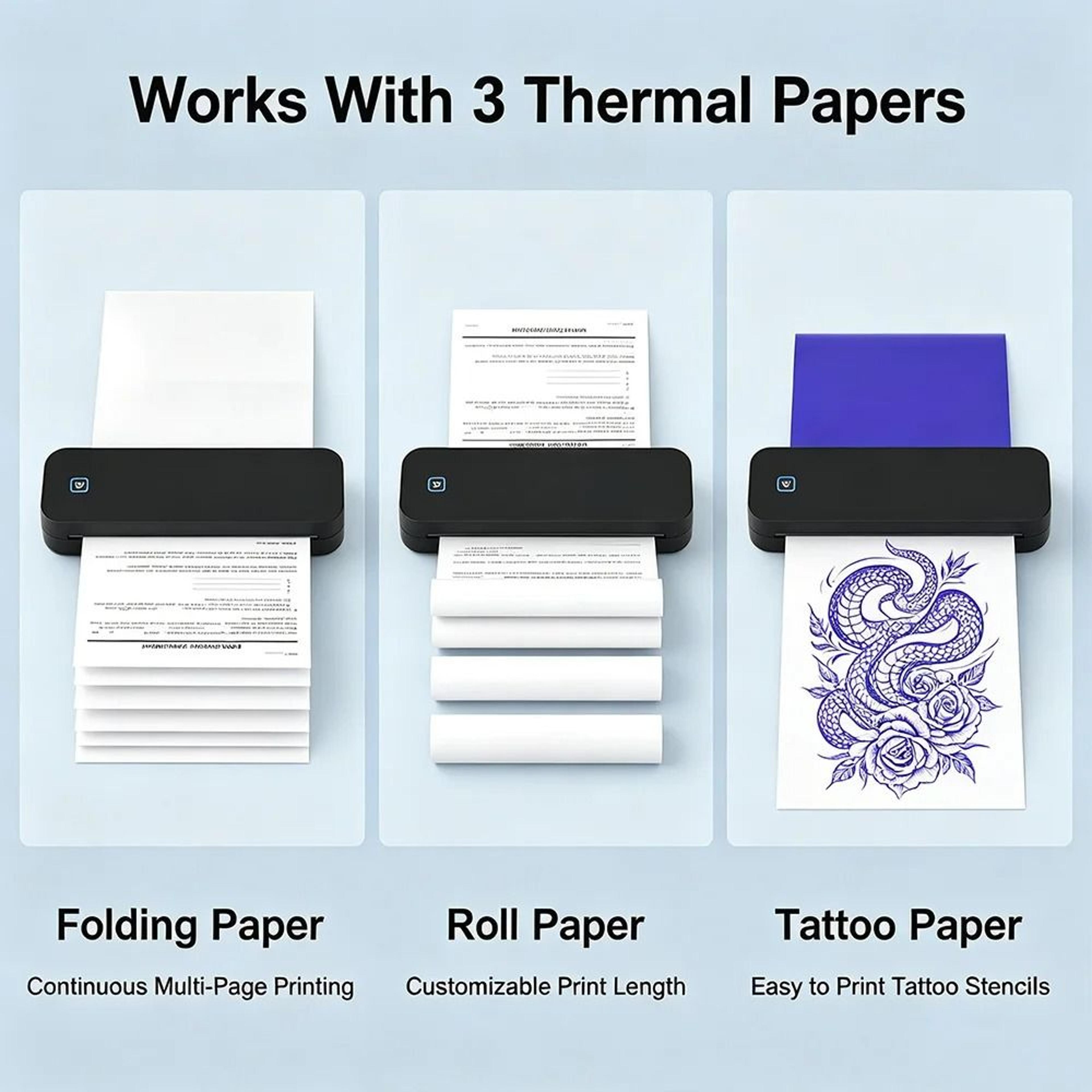 Desktop Wireless A4 Thermal Document Printer Portable Bluetooth Stencil Paper Machine 4