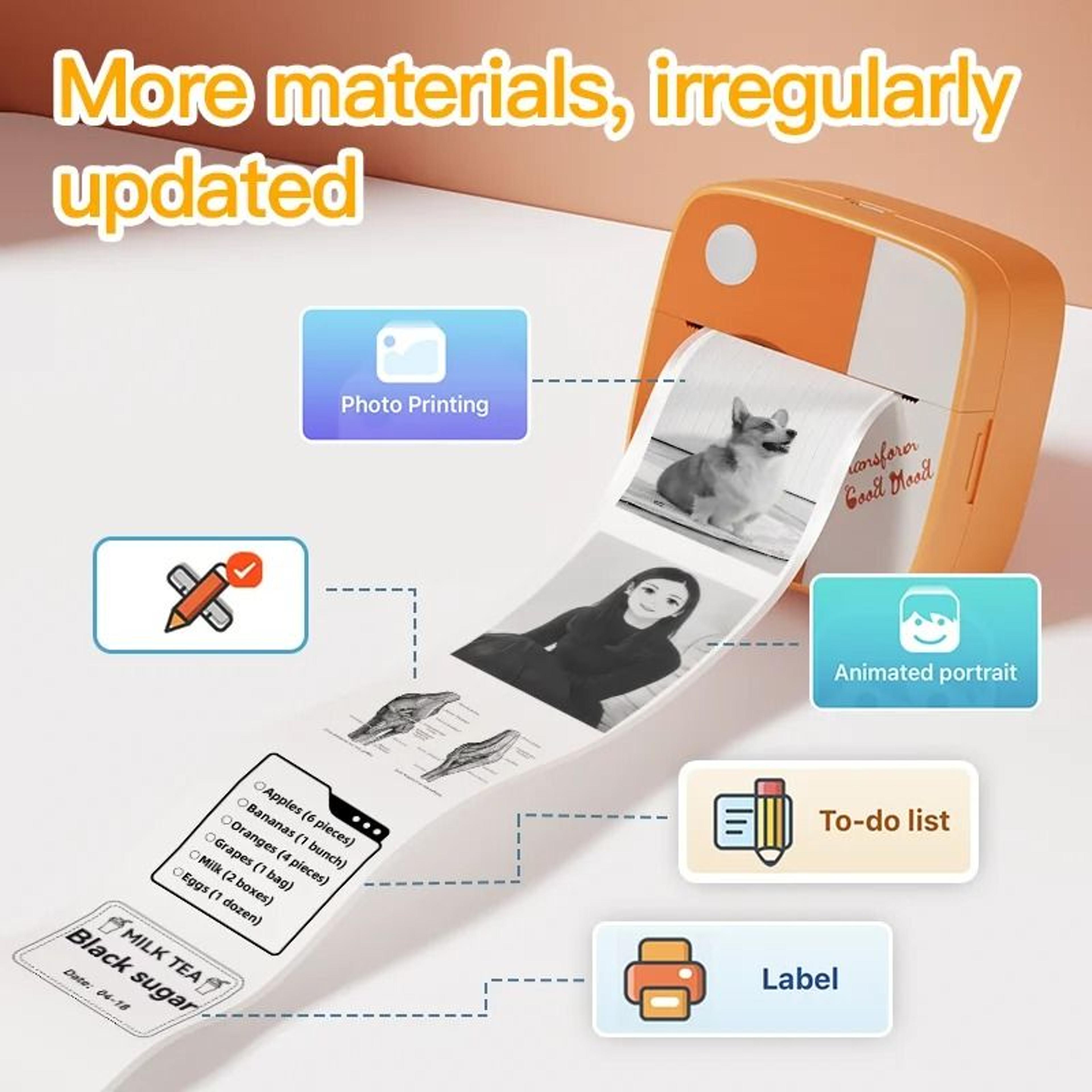 Desktop Mini Wireless Bluetooth Thermal Photo Printer Portable Sticker And Note Maker 3