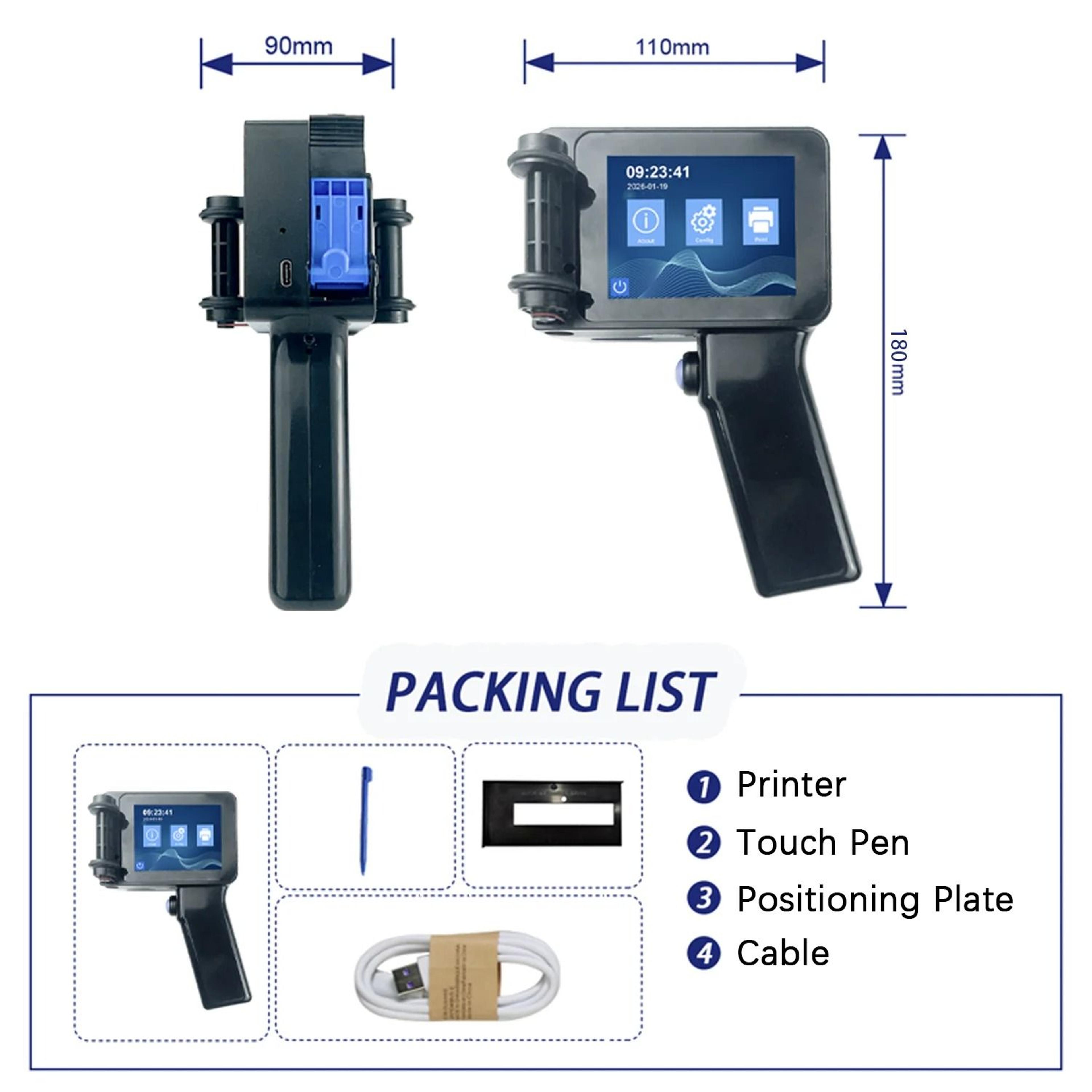 Handheld Thermal Inkjet Printer Mini Portable Non Encrypted Batch Coder 5