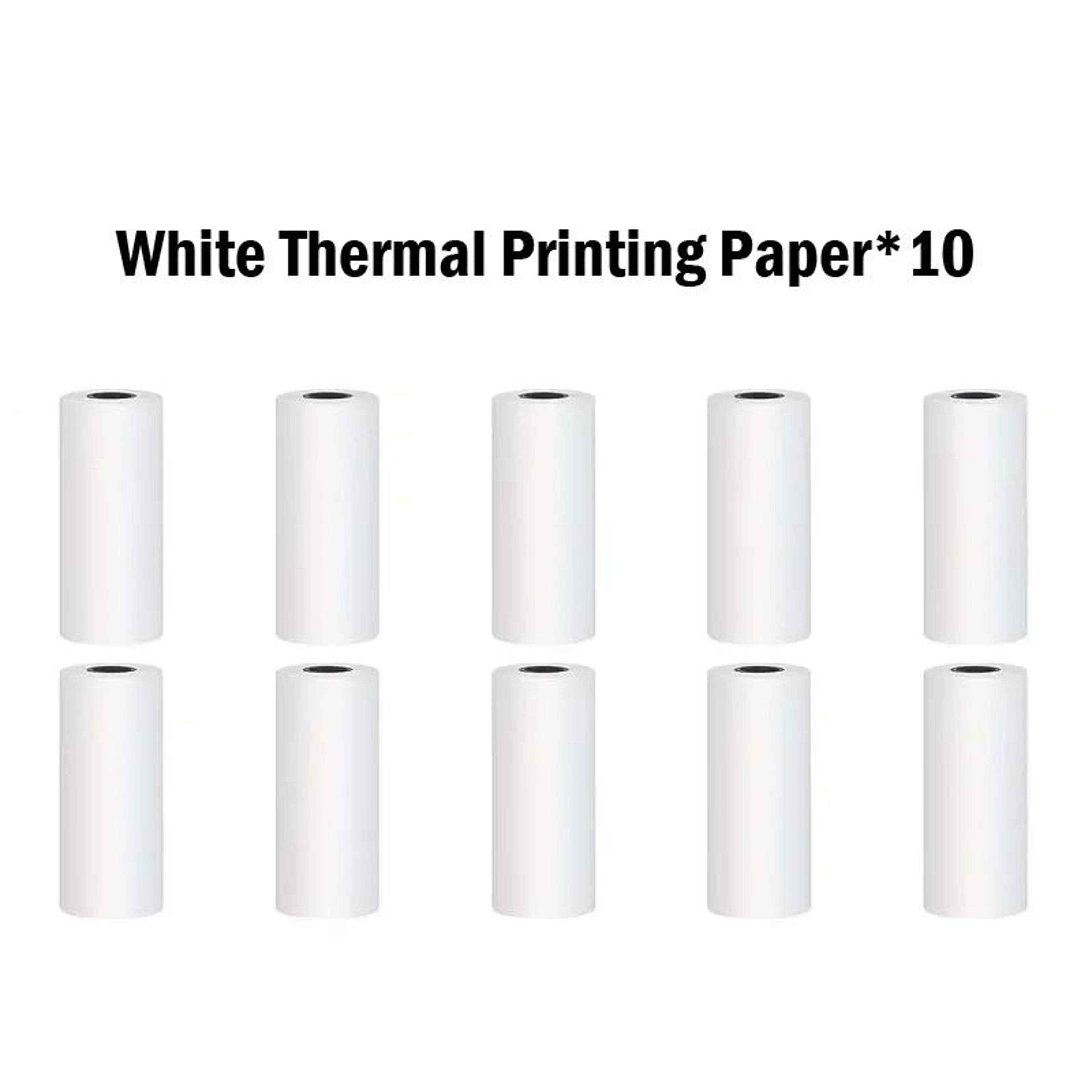 Universal Mini Thermal Paper 10 Rolls White Sticker Photo Media 8