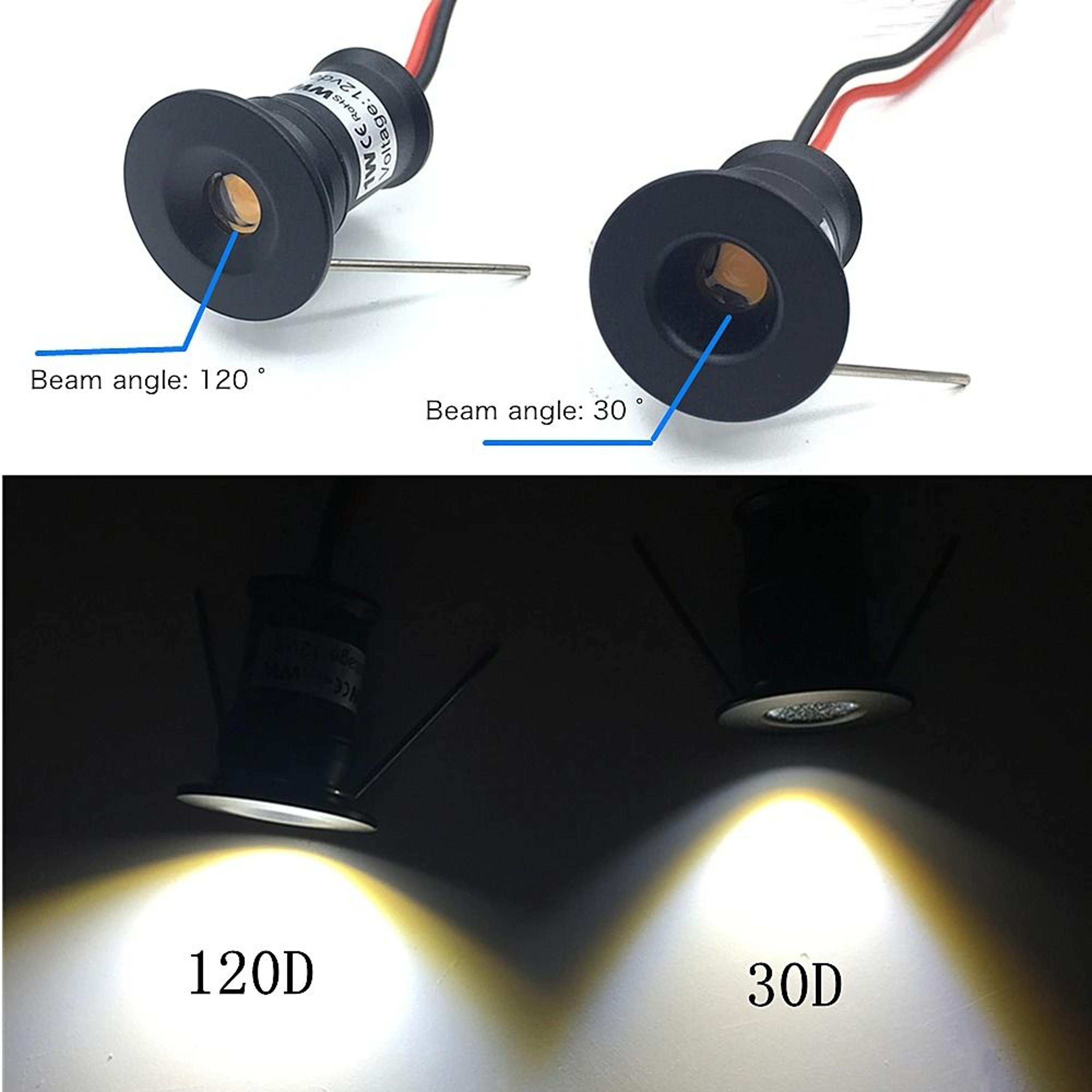 Desktop Small LED Spot Light 1W Mini Recessed Downlight 12V Dimmable Showcase Lighting 4