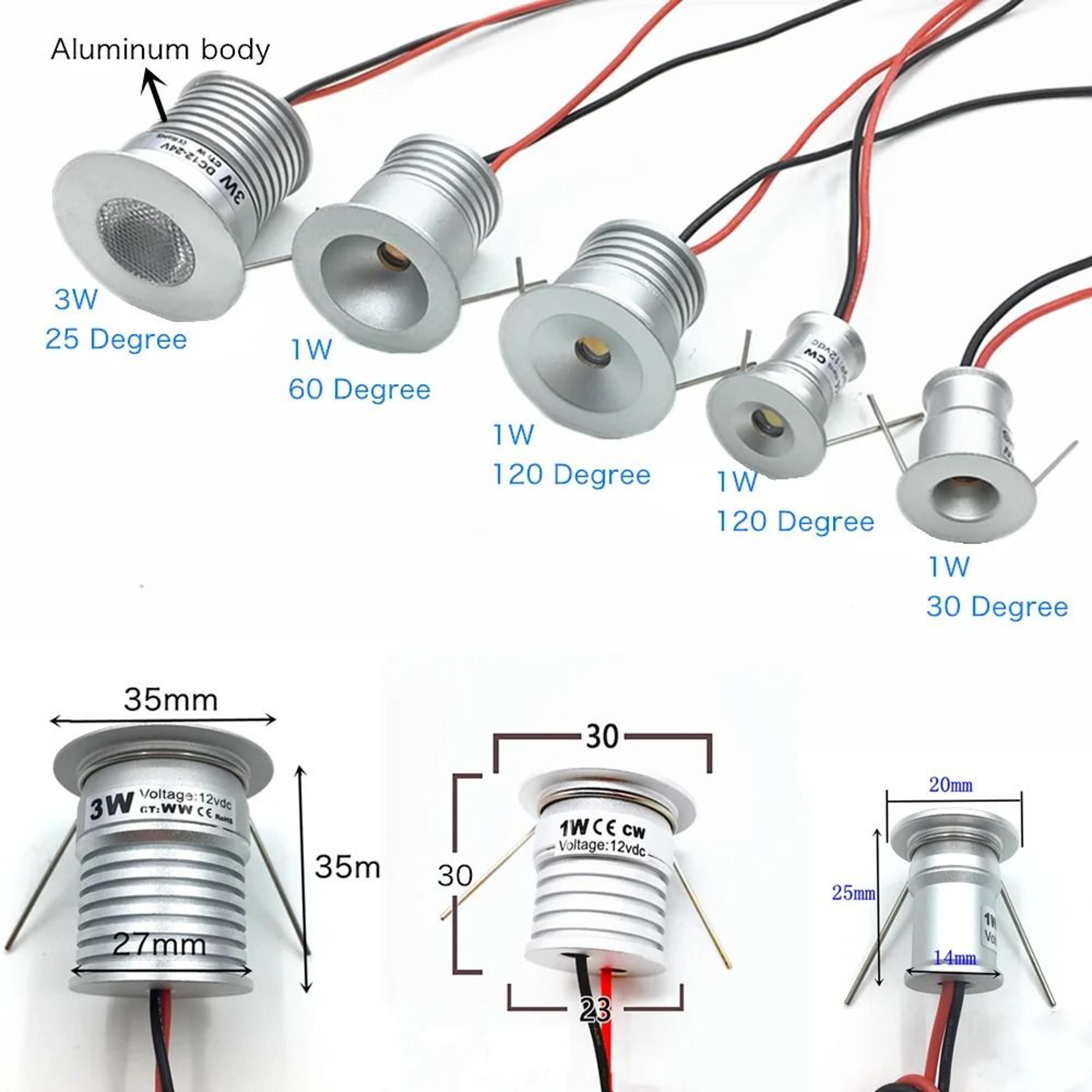 Desktop Mini LED Downlight 1W 3W Recessed 12V Dimmable Cabinet Ceiling Spotlight 3