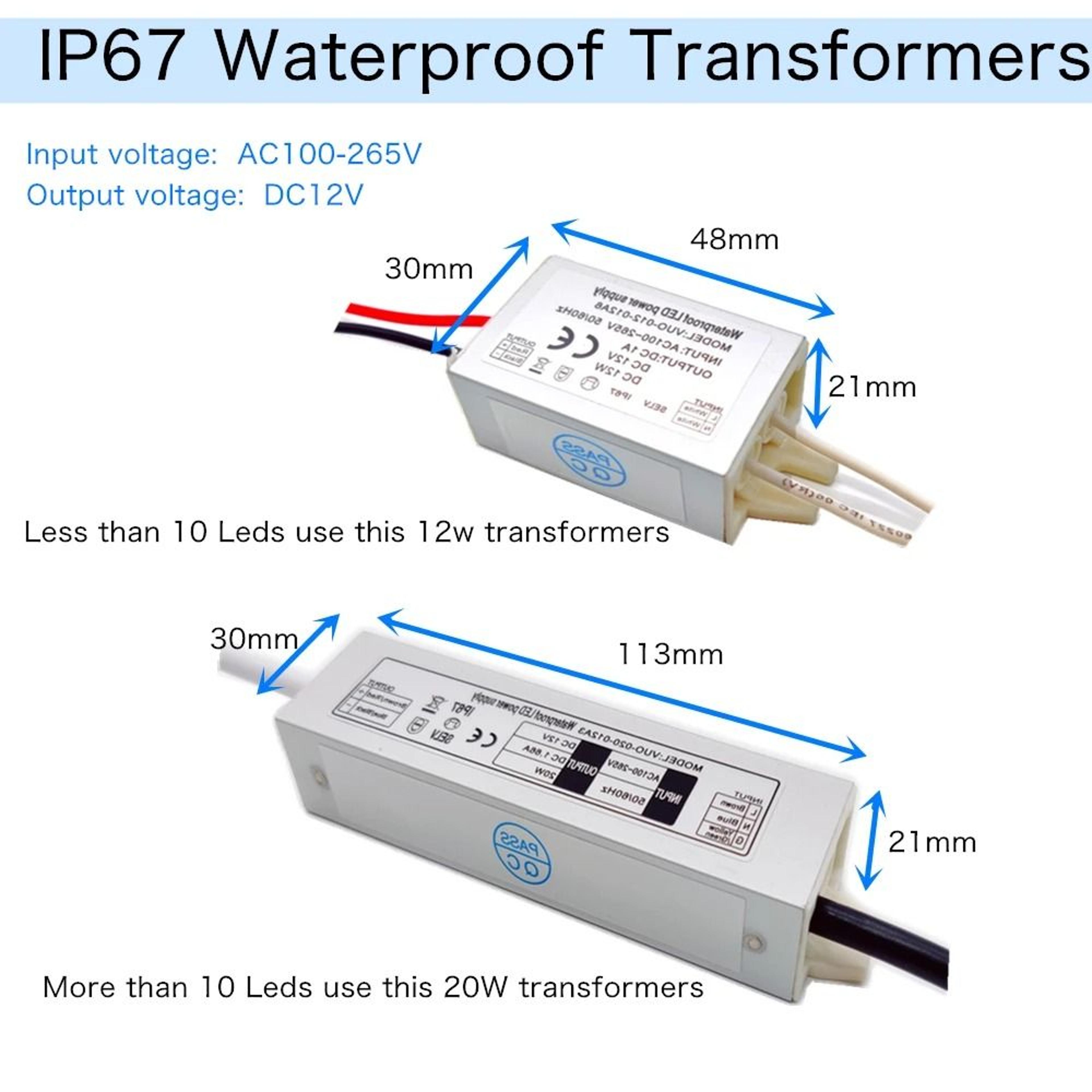 Outdoor IP65 Waterproof LED Spotlight 12V 1W Recessed Downlight Set With Transformer 4