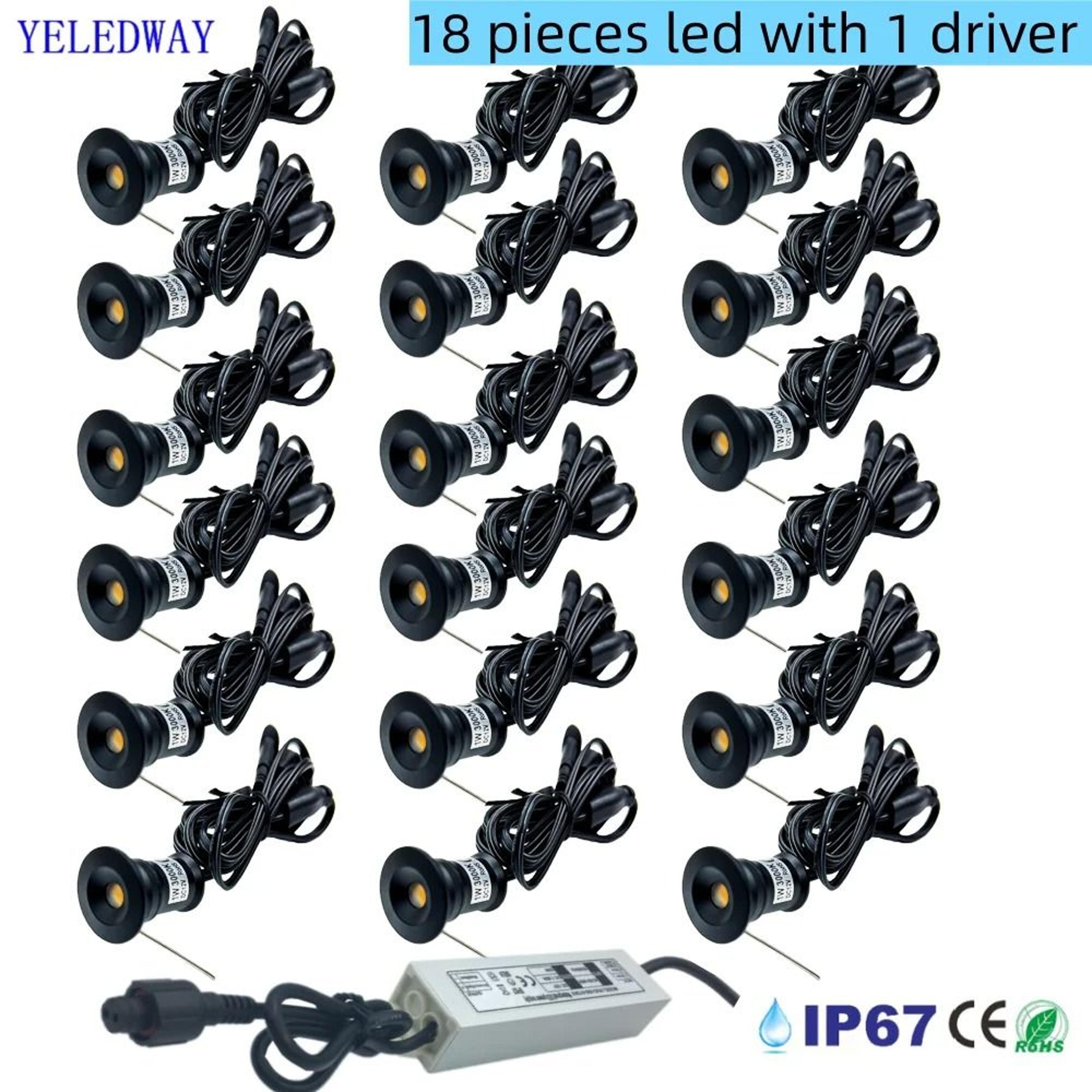 IP67 Small Outdoor 1W 12V Waterproof LED Deck Light Ground Staircase Decor Lighting Set 7