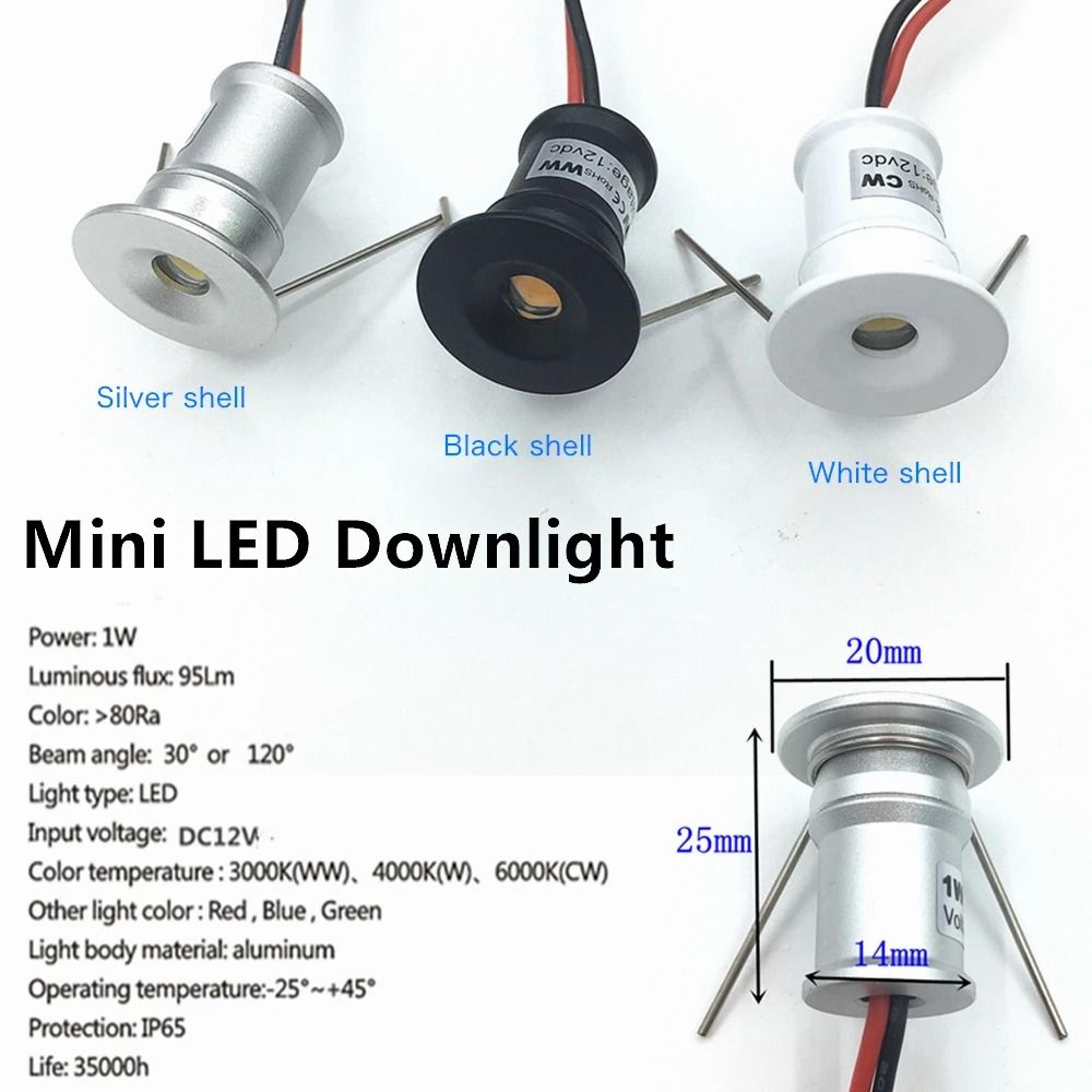 1W IP65 Mini LED Spotlight 12V Dimmable Ambient Downlight For KTV Party Stairs Walkway Cabinet Ligh 2
